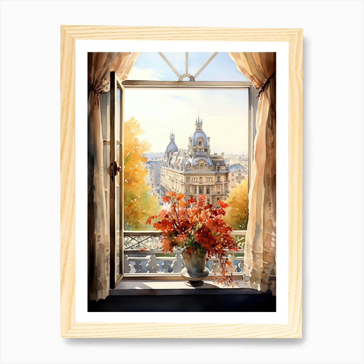 Fensterblick von Wien Österreich in Au gerahmtes Wandbild Poster Leinwanddruck Bild - Bild 4 von 4