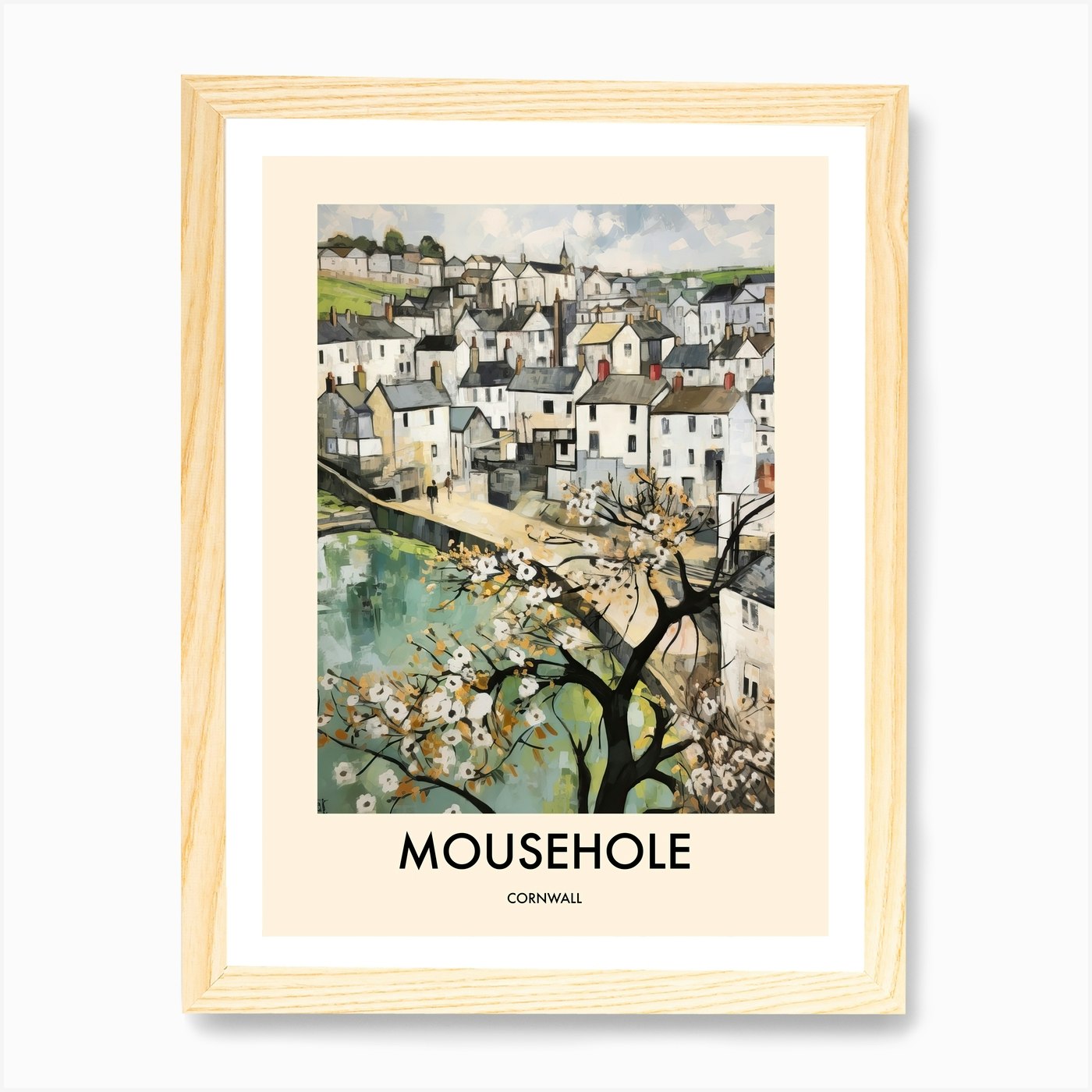 Mousehole (Cornwall) Painting 1 Tra Framed Wall Art Poster Canvas Print Picture - Picture 4 of 4