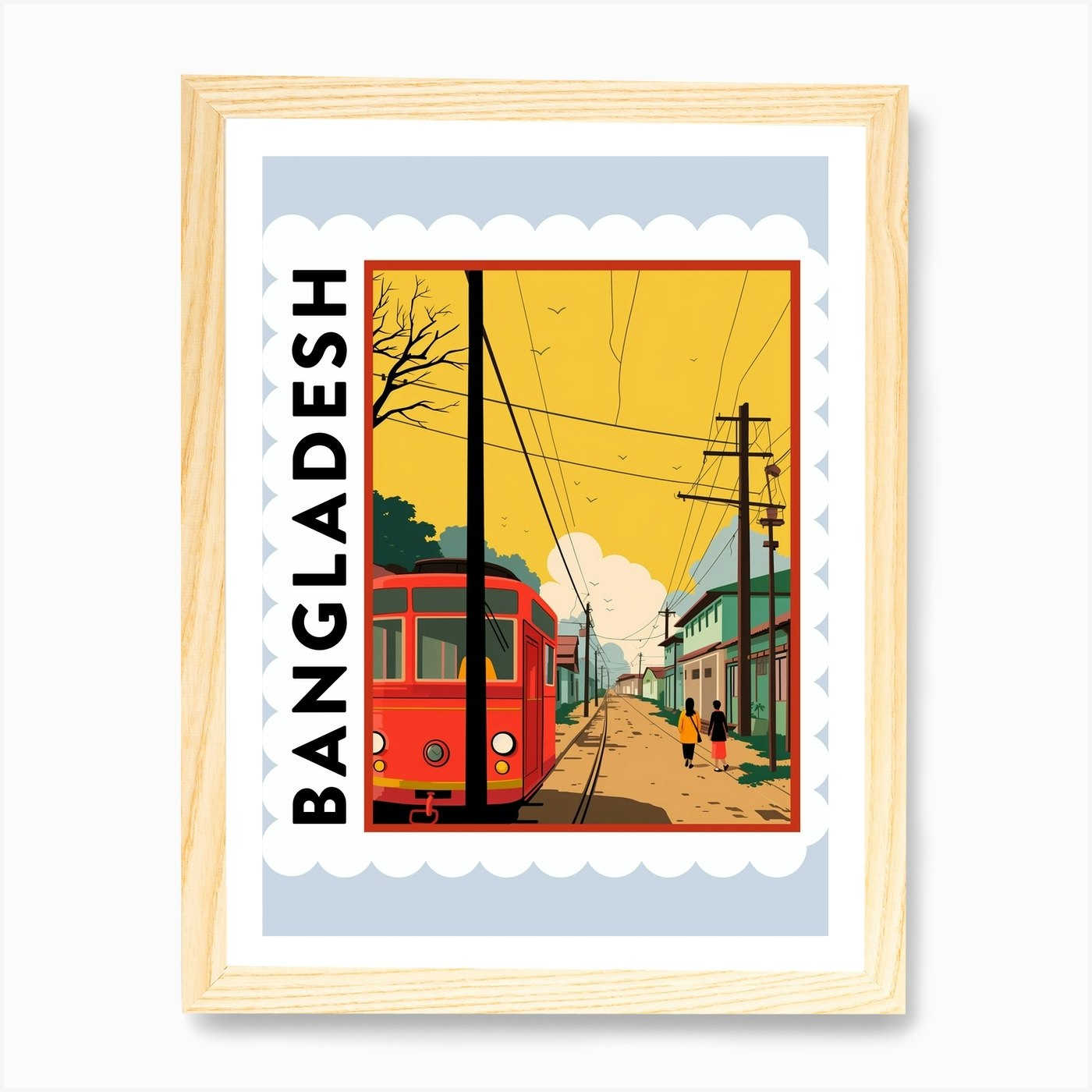 Bangladesh 1 Travel Stamp Poster Ar Framed Wall Art Poster Canvas Print Picture - Picture 4 of 4