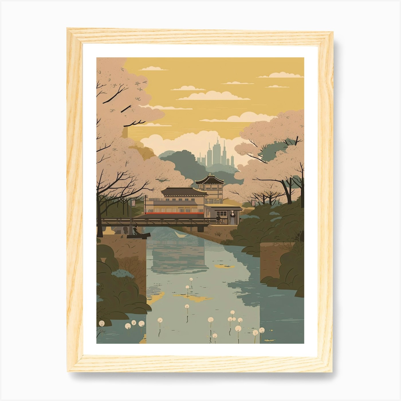Nagoya Travel Illustration 1 Art Pr Framed Wall Art Poster Canvas Print Picture - Picture 4 of 4