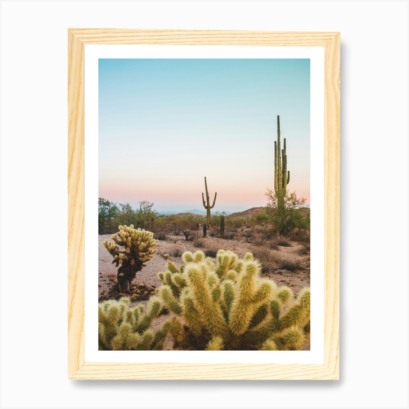 Cactus Desert Sunset Art Print by Erica Fuchs Photography - Fy