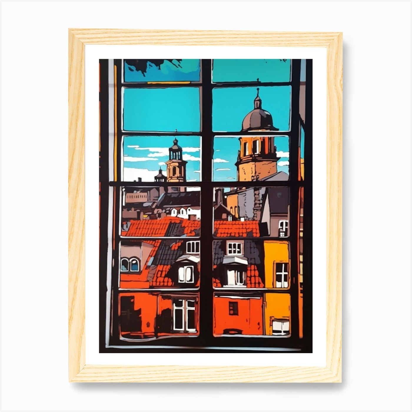 Fensterblick Kopenhagen Dänemark I gerahmtes Wandbild Poster Leinwanddruck Bild - Bild 4 von 4