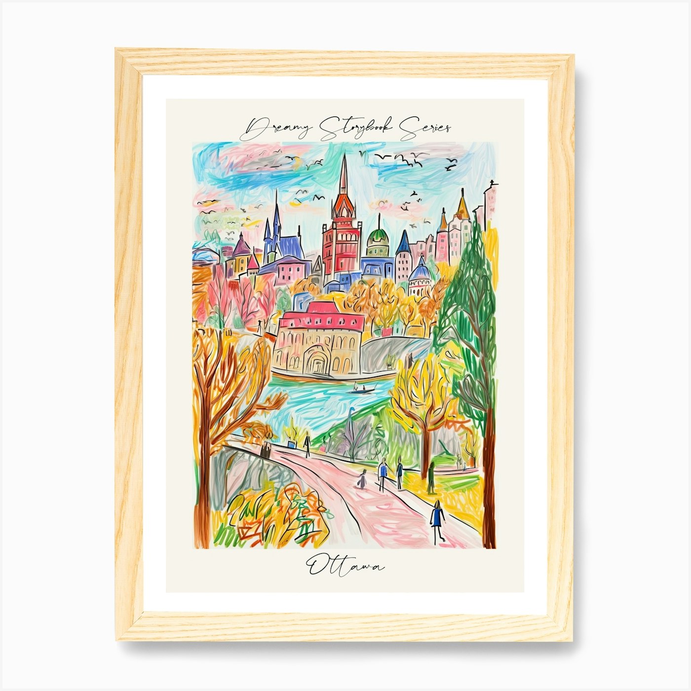 Poster Of Ottawa, Dreamy Storybook Framed Wall Art Poster Canvas Print Picture - Picture 4 of 4
