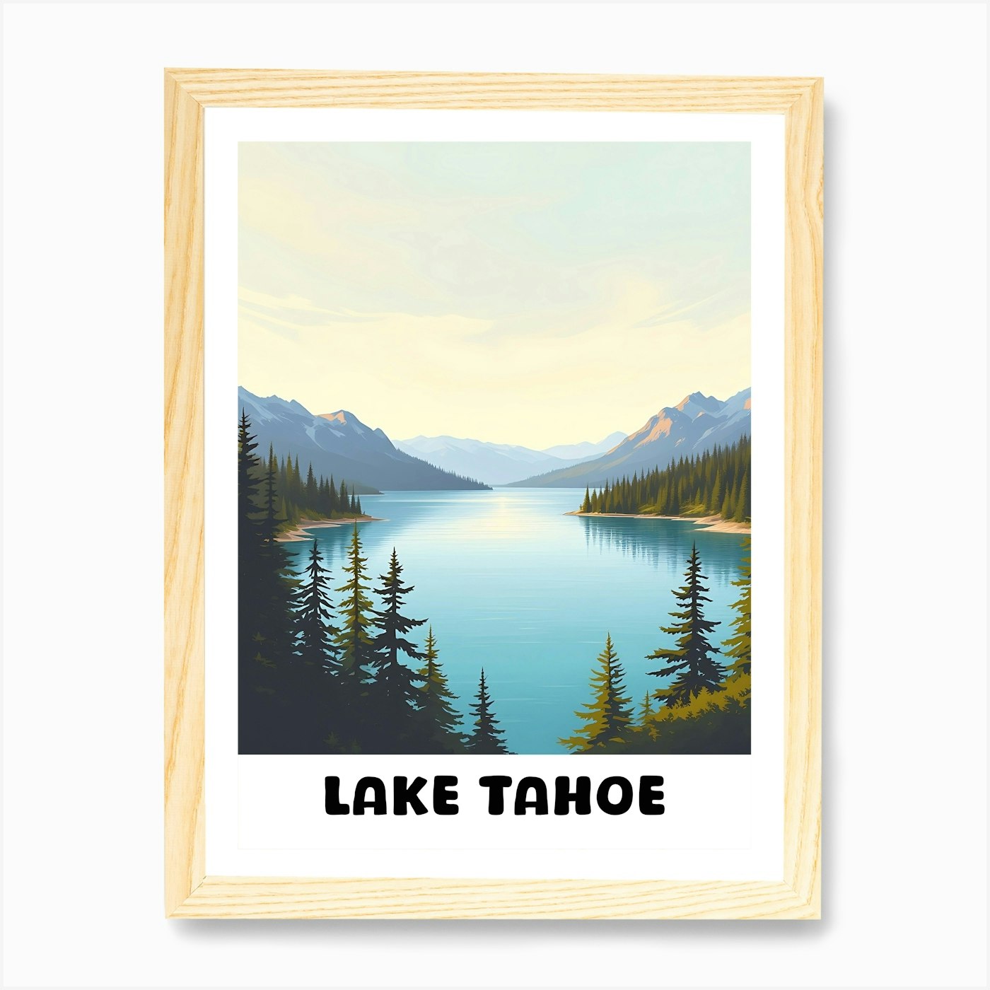 Lake Tahoe Art Print Framed Wall Art Poster Canvas Print Picture - Picture 4 of 4