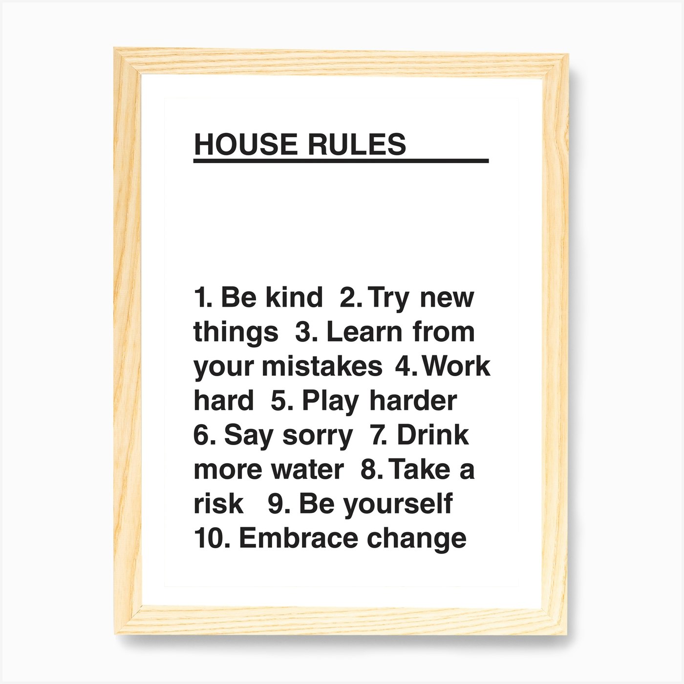 House Rules Wall Art Print Free Shipping Fy