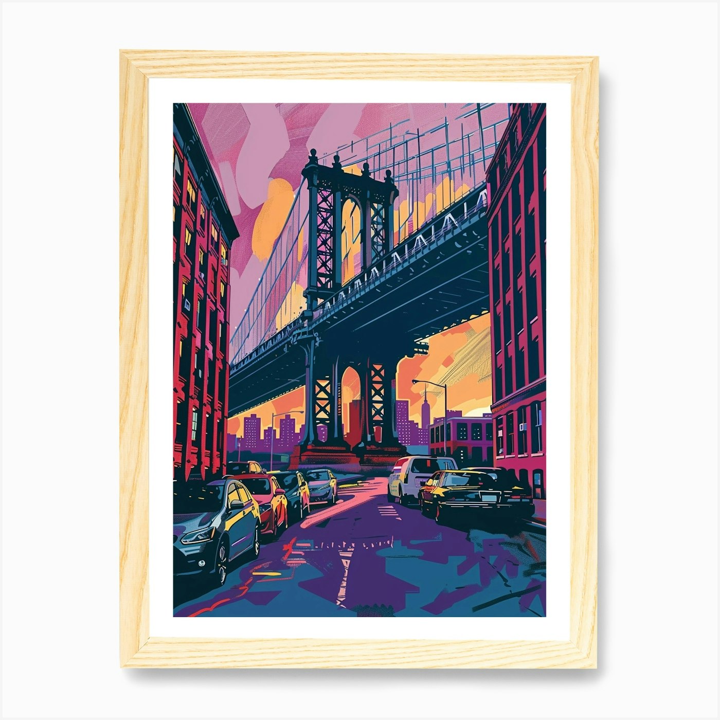 Dumbo Down Under The Manhattan Brid Framed Wall Art Poster Canvas Print Picture - Picture 4 of 4
