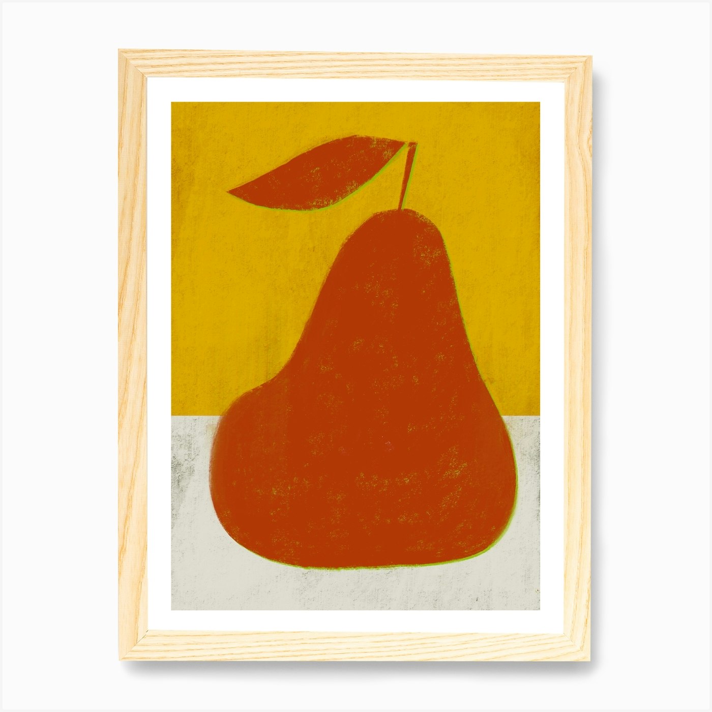 Póster arte de pared con marco de arco de cocina rojo fruta de pera en amarillo lienzo impresión cuadro - Imagen 4 de 4