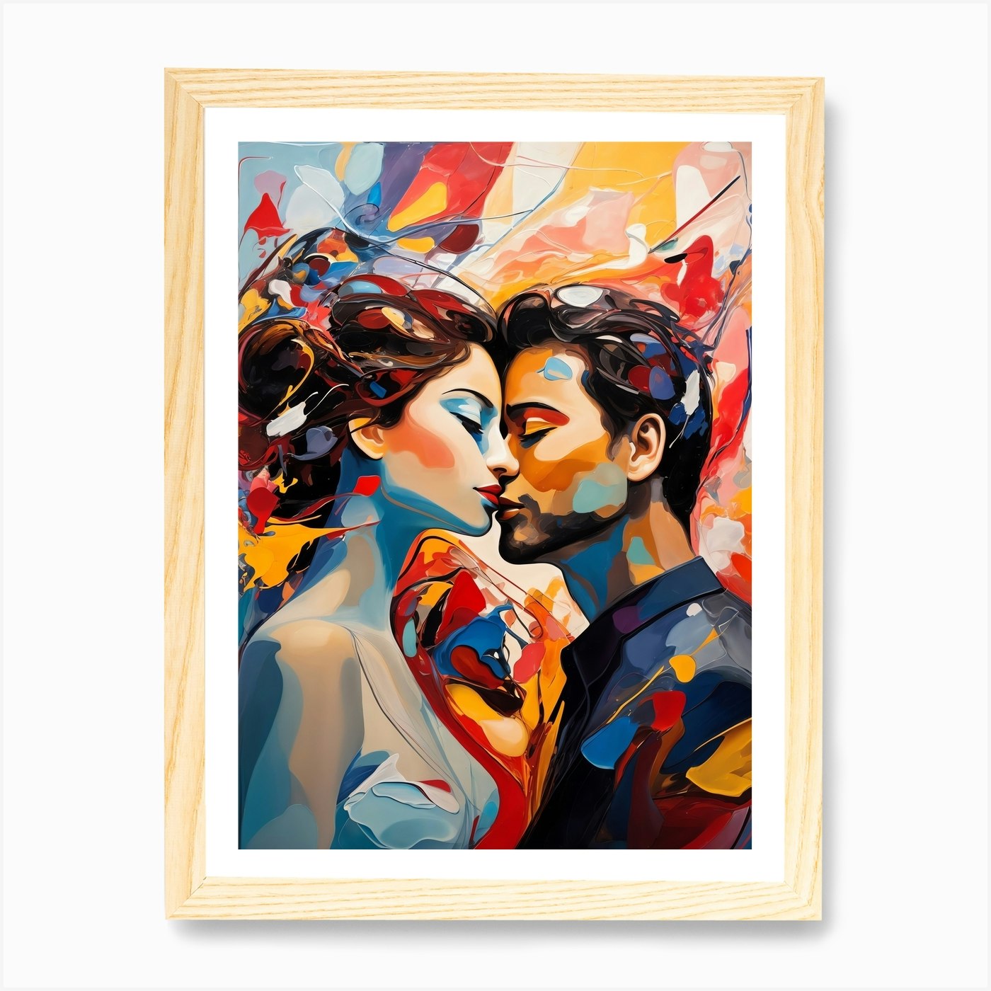 Lovers Couple Paint Abstract Art Portrait Stock Photo 1045019722