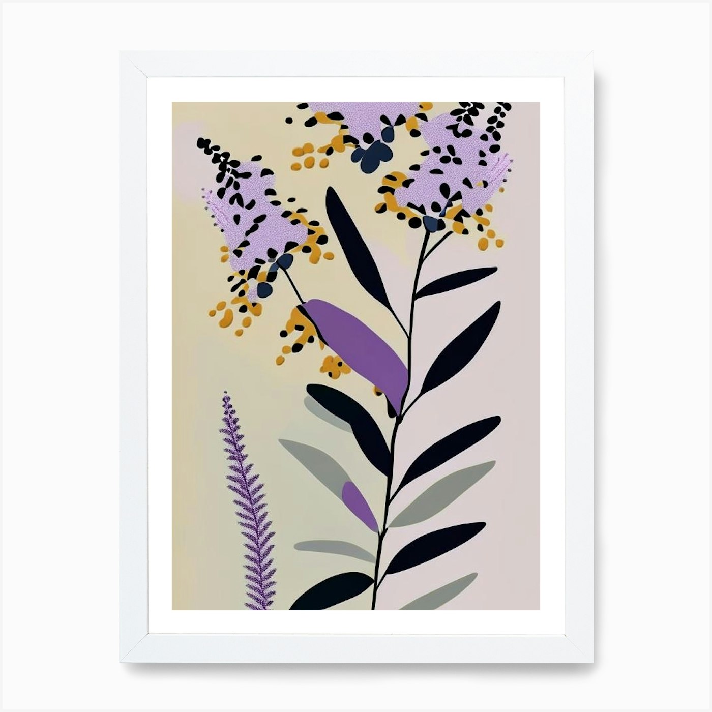 Butterfly Bush Wildflower Modern Mu Framed Wall Art Poster Canvas Print Picture - Picture 3 of 4