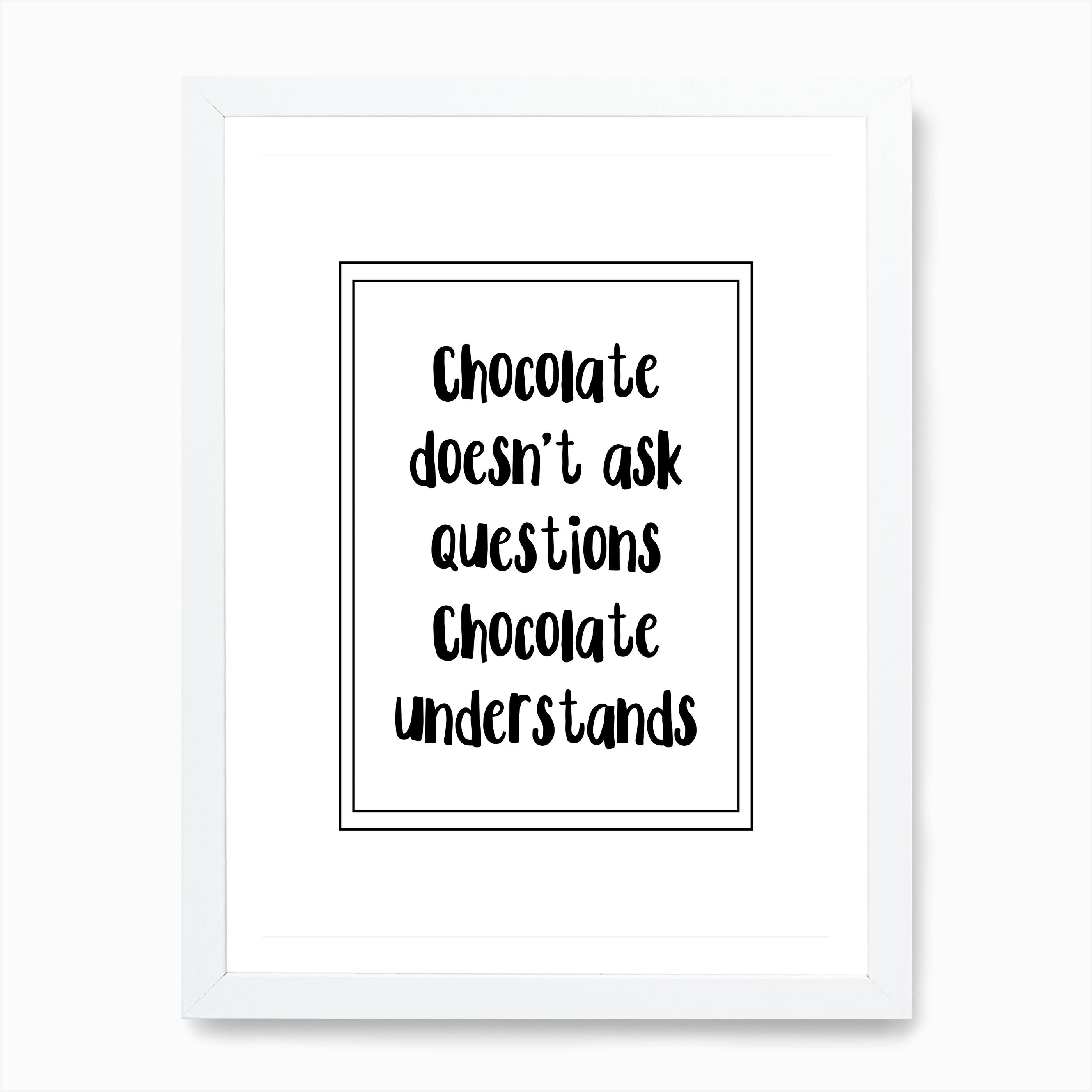 Chocolate Typography Framed Wall Art Print