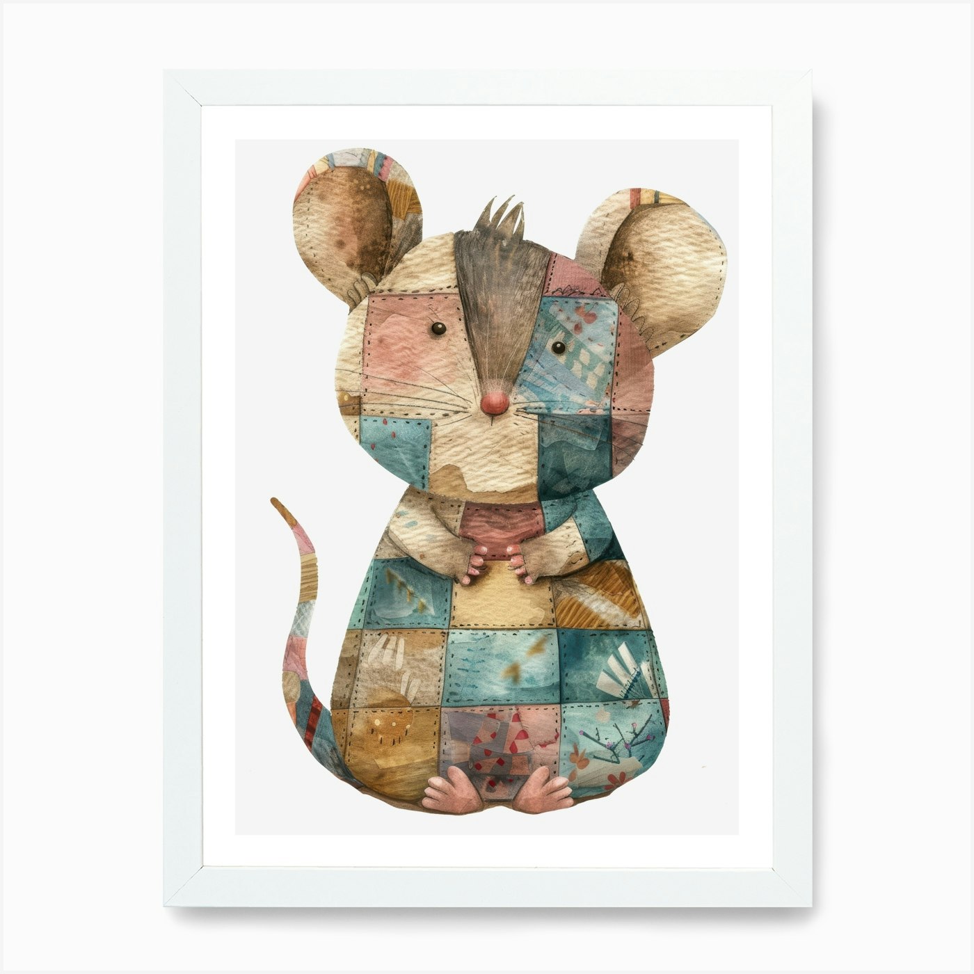 Quilted Rat 2 Art Print Framed Wall Art Poster Canvas Print Picture