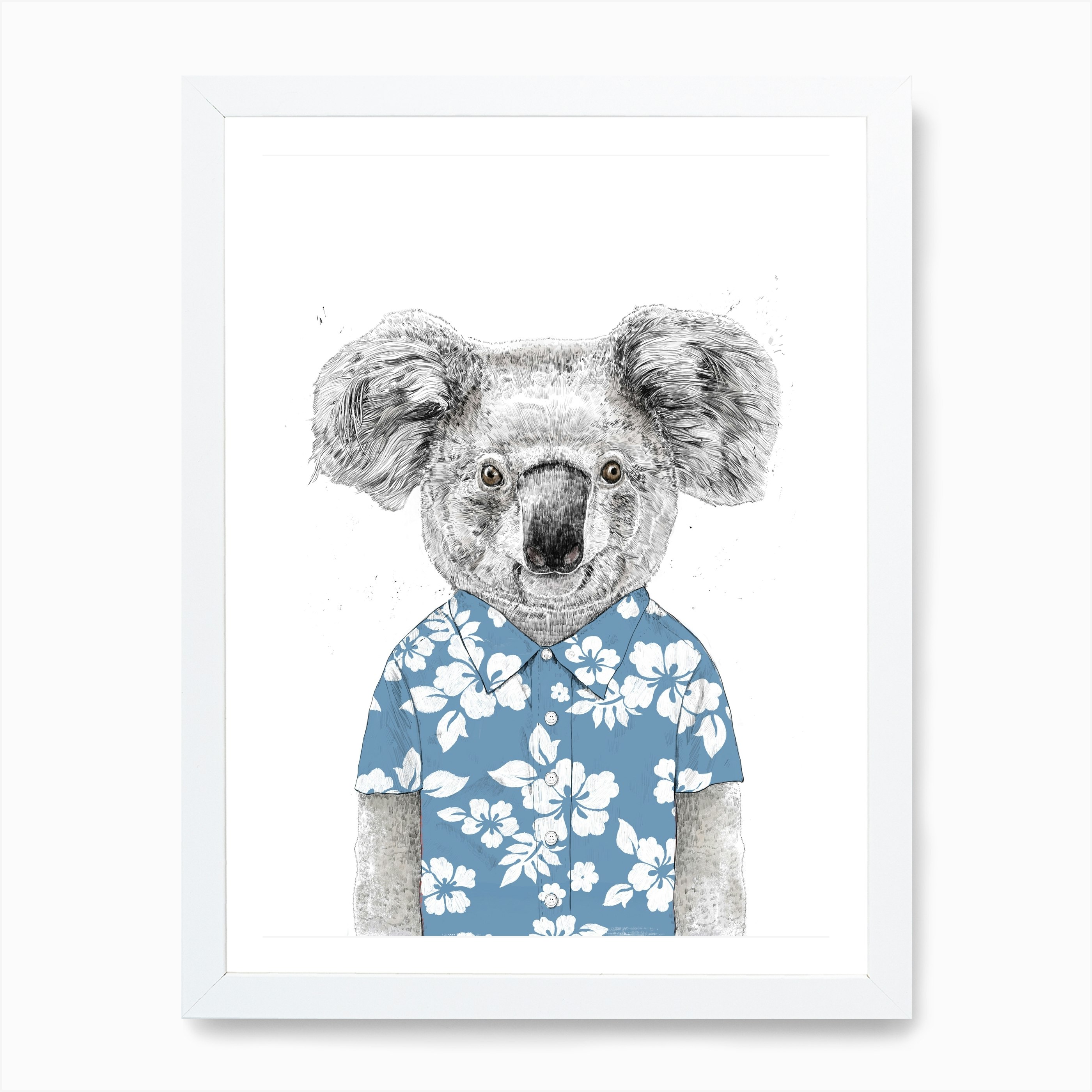 Summer Koala Blue Art Print Free Shipping Fy