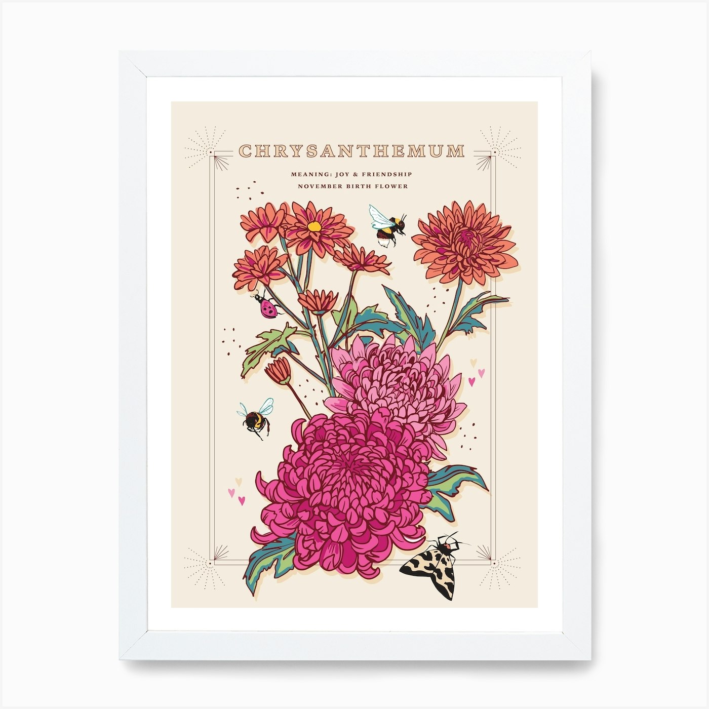 November Birth Flower Print Chrysanthemum — Daphne Rosa, 56% OFF