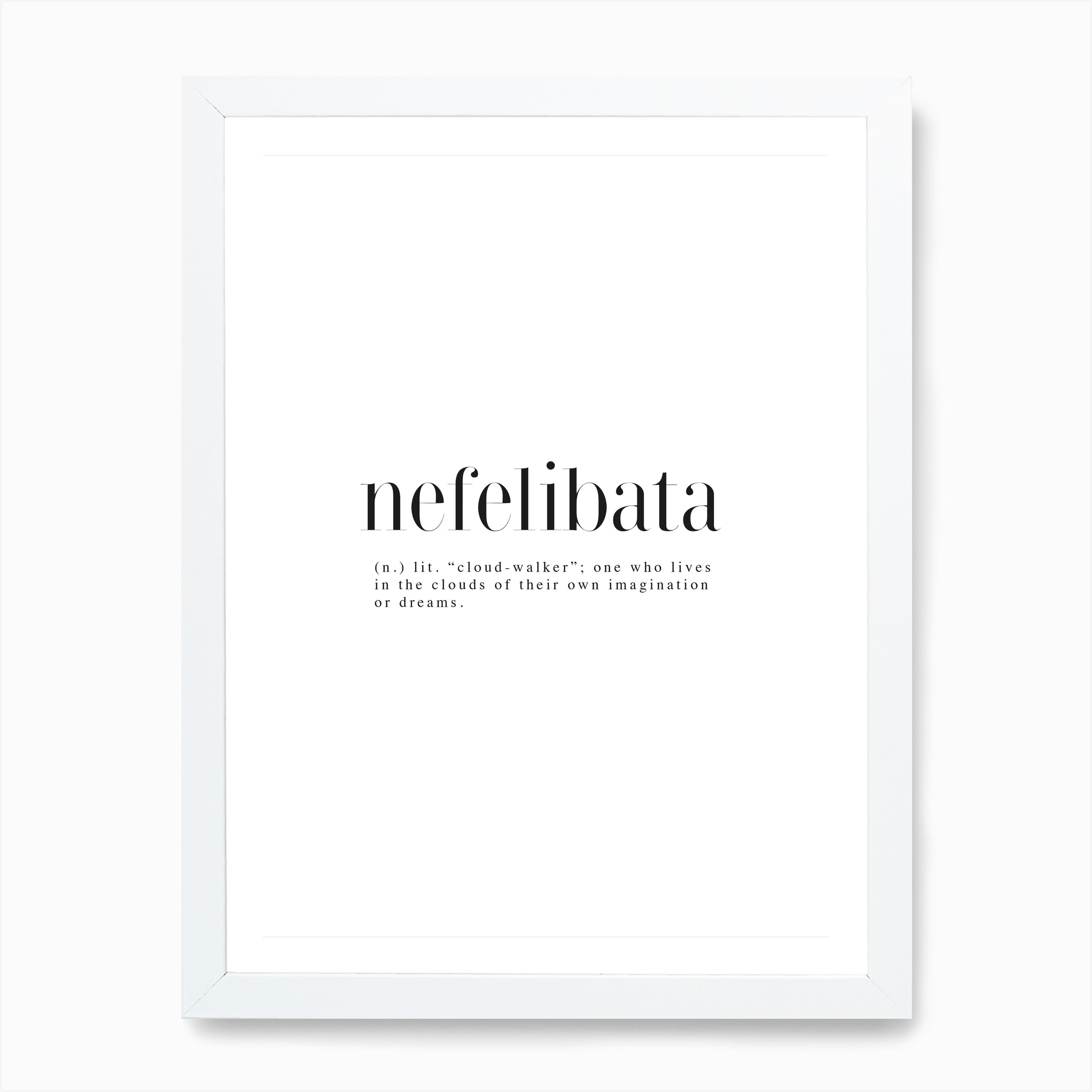 Nefelibata Definition Prints, Digital Download Instant Download