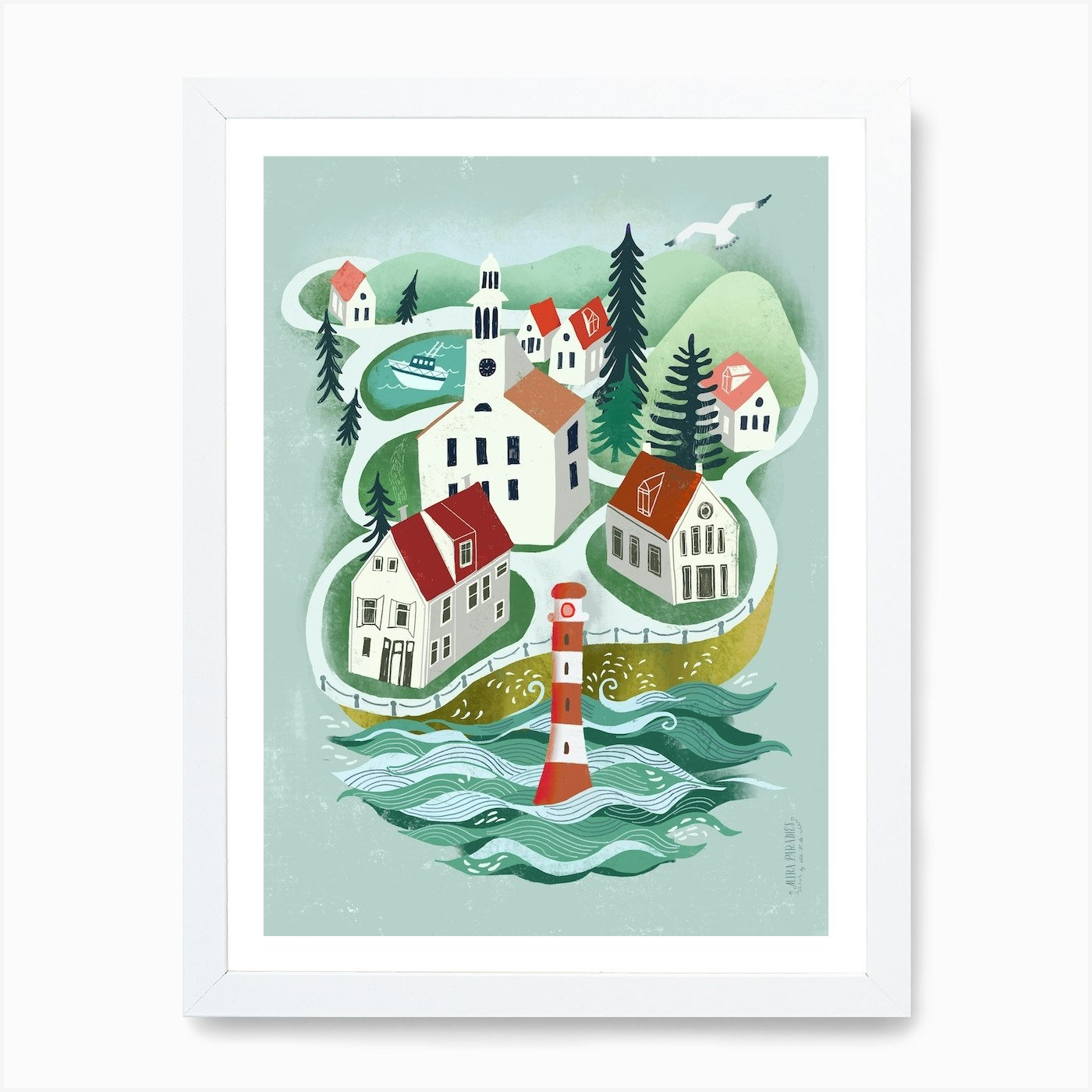 Traveling Maine Art Print Framed Wall Art Poster Canvas Print Picture - Picture 3 of 4