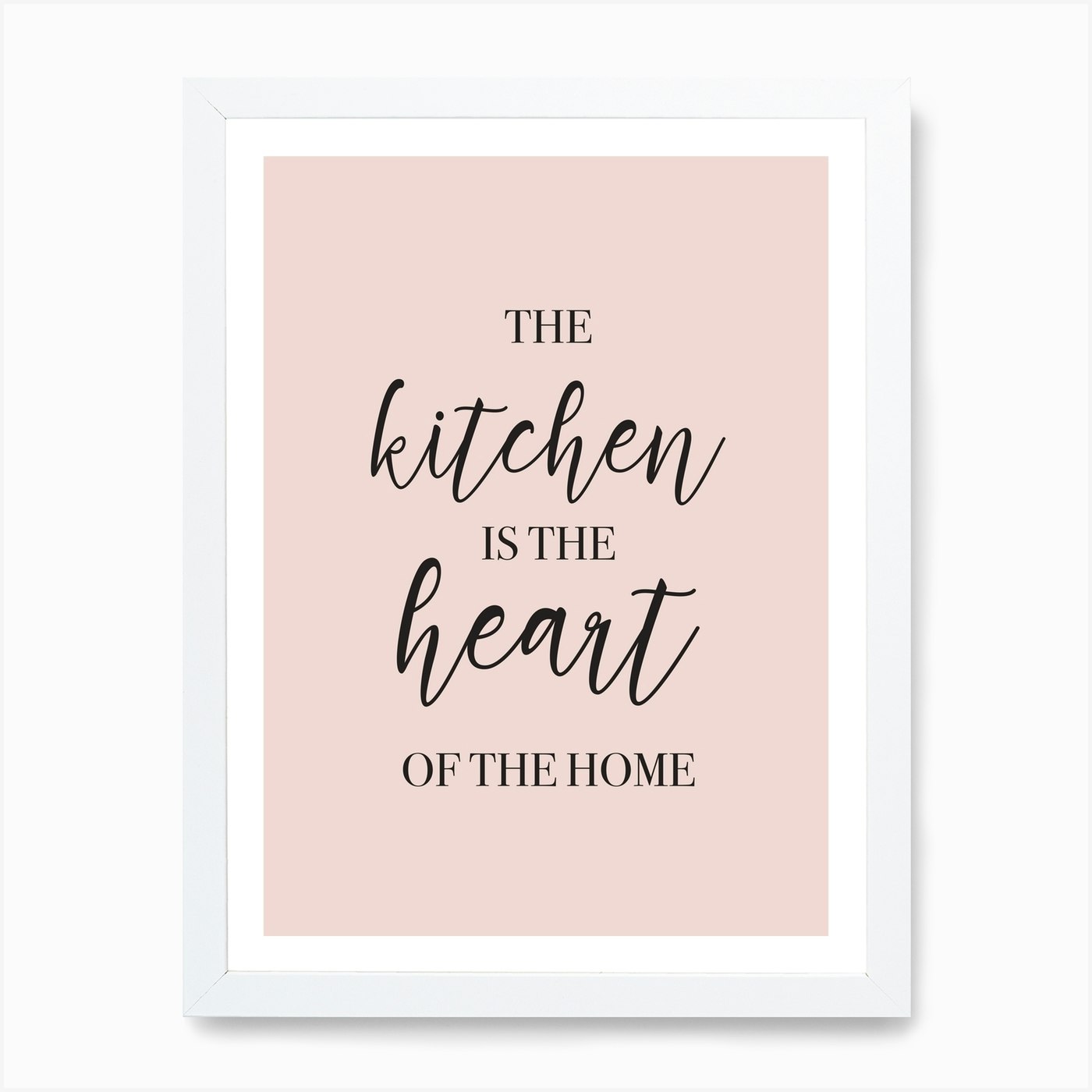 The Kitchen Is The Heart Of The Home Pink Art Print By Mambo Fy