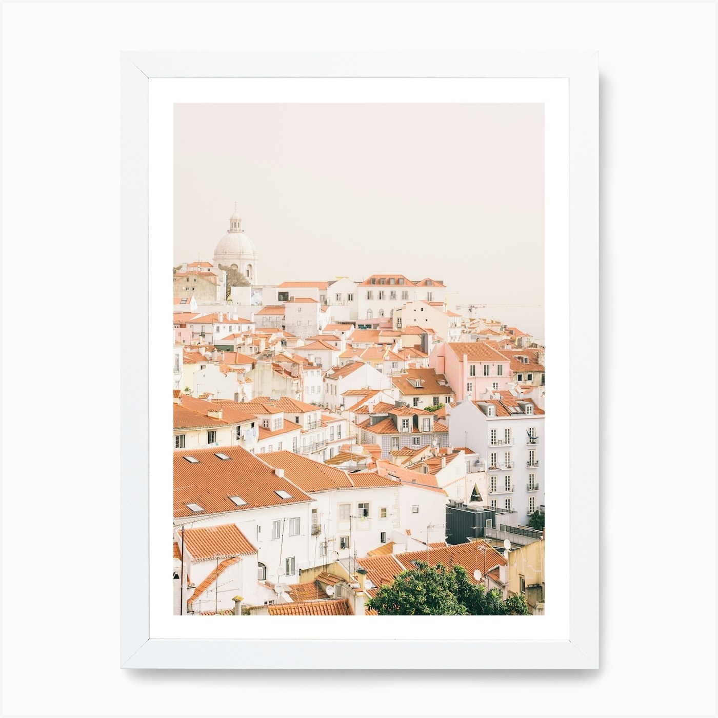 Póster arte de pared enmarcado paisaje urbano en los tejados Lisboa Portugal lienzo impresión cuadro - Imagen 3 de 4