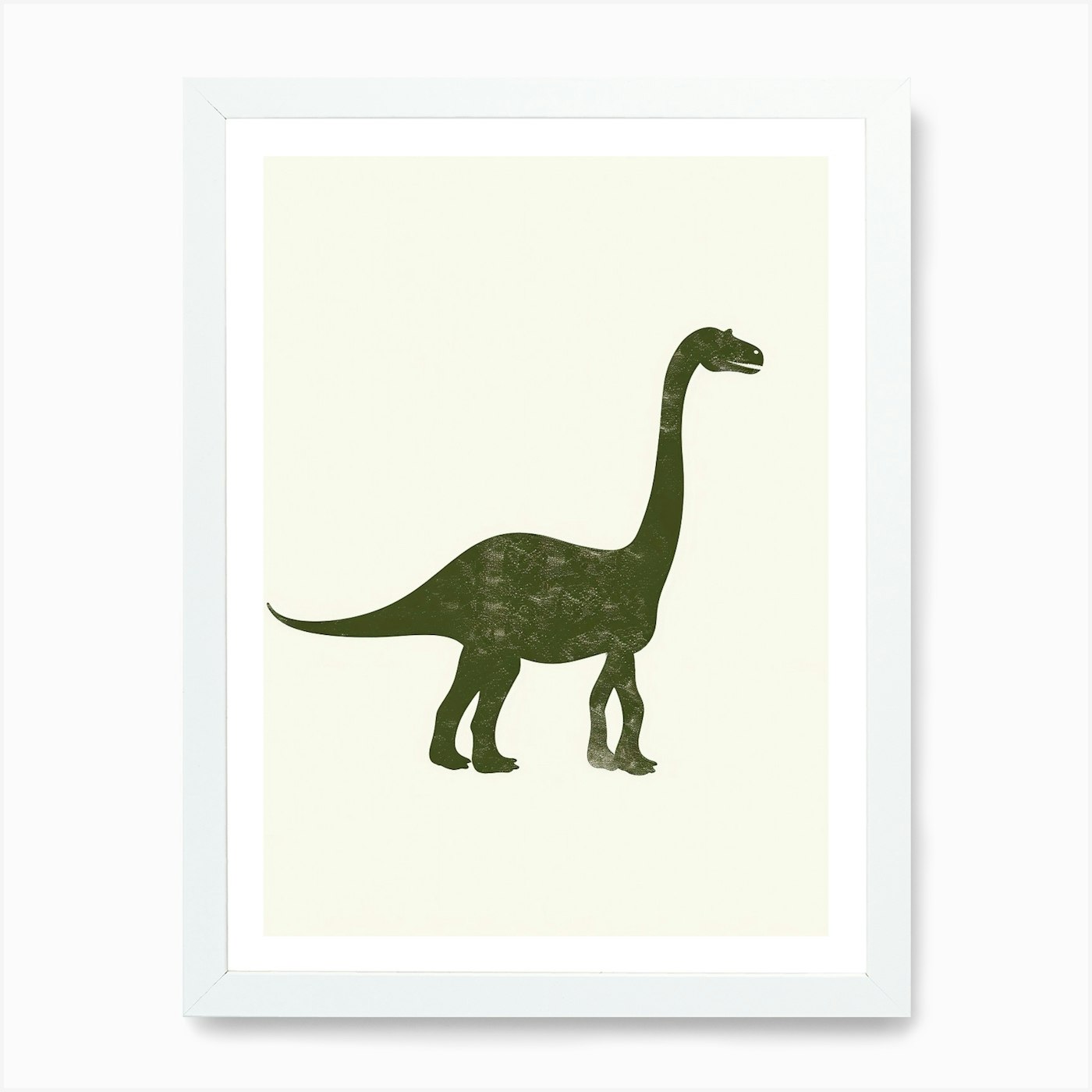 Lime Green Dinosaur Silhouette 2 Ar Framed Wall Art Poster Canvas Print Picture - Picture 3 of 4