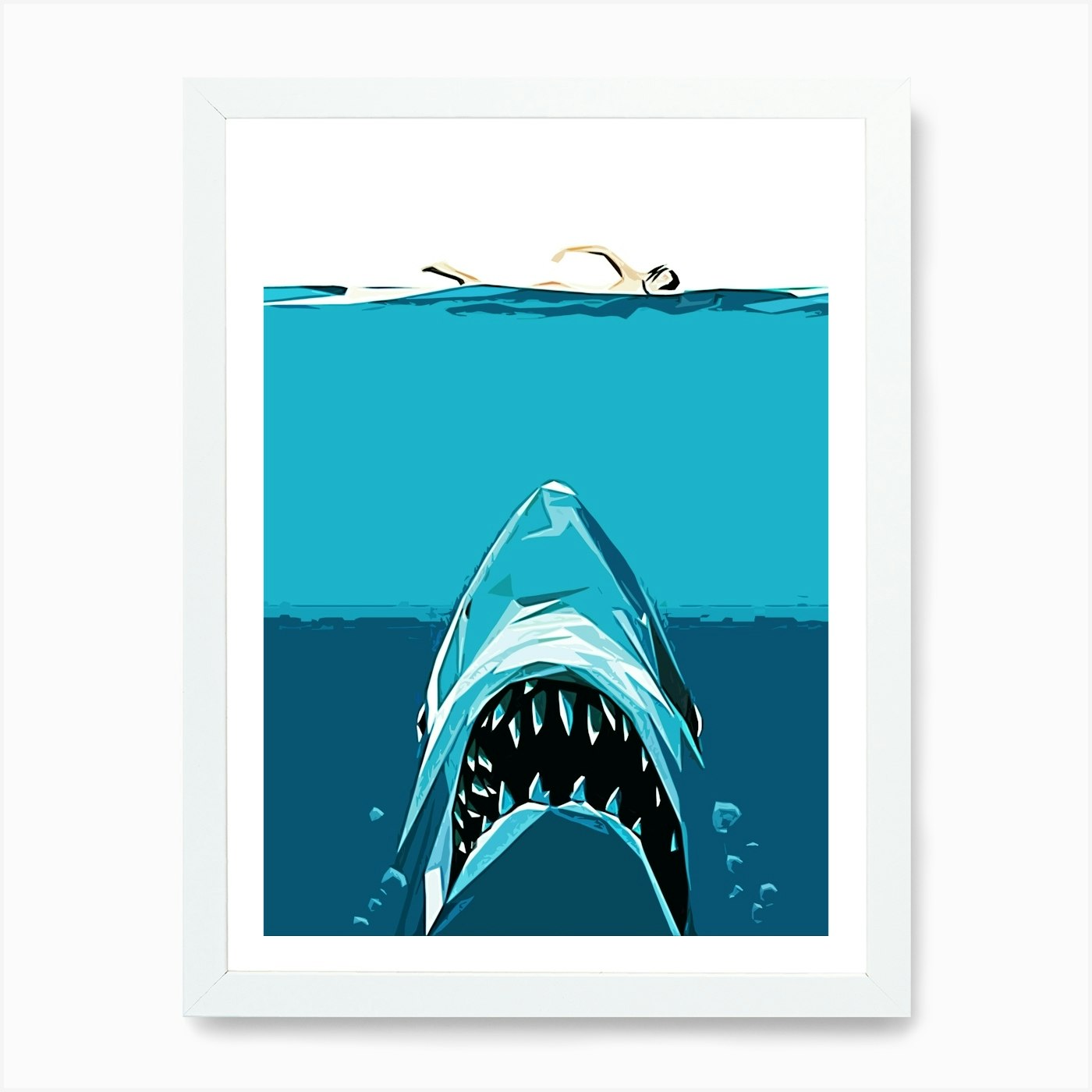 Jaws movie poster 1 Art Print Framed Wall Art Poster Canvas Print Picture - Picture 3 of 4