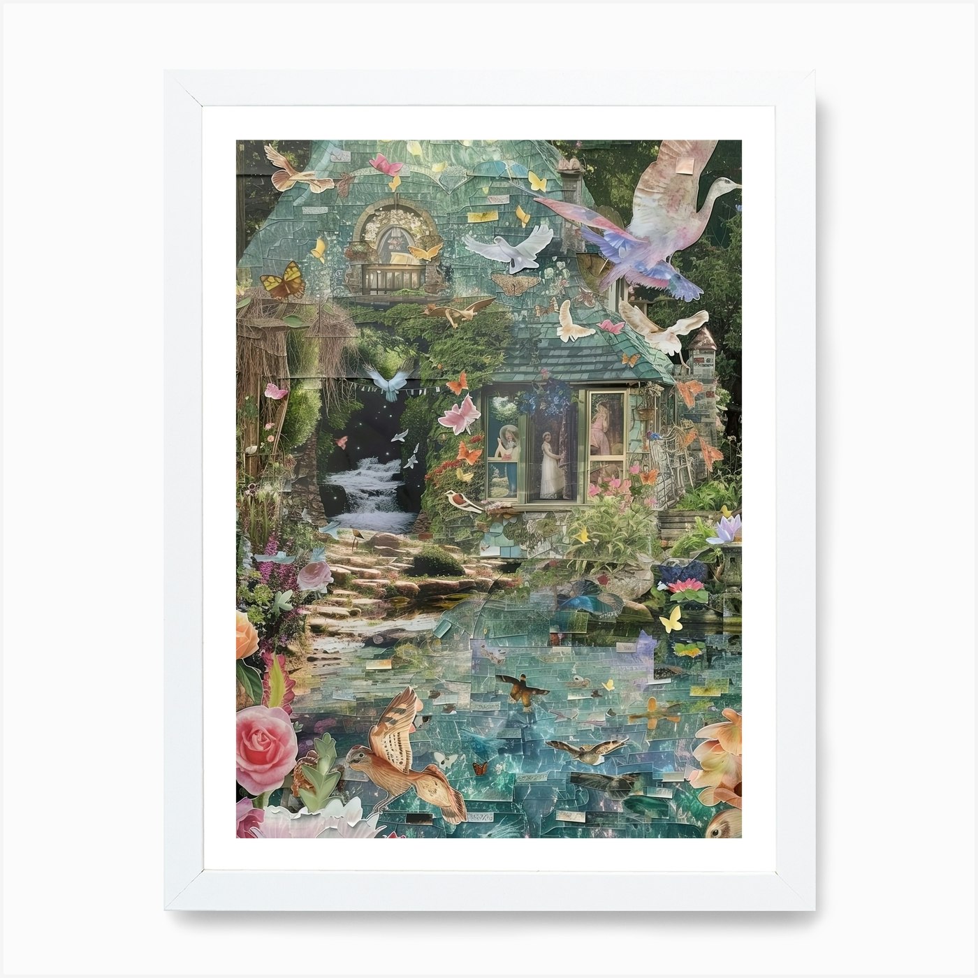 Quadro stampa su tela poster arte parete incorniciato 2 arte P ritagli fiaba - Foto 3 di 4