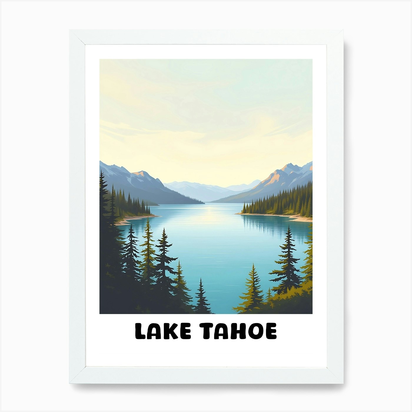 Lake Tahoe Art Print Framed Wall Art Poster Canvas Print Picture - Picture 3 of 4