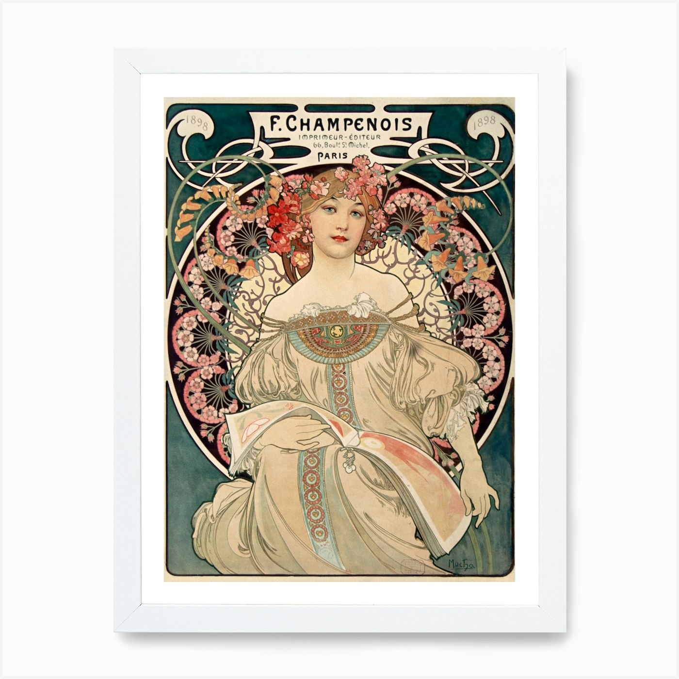 Reverie Poster For Champenois, Alphonse Mucha Art Print By Fy! Classic Art  Prints & Posters - Fy