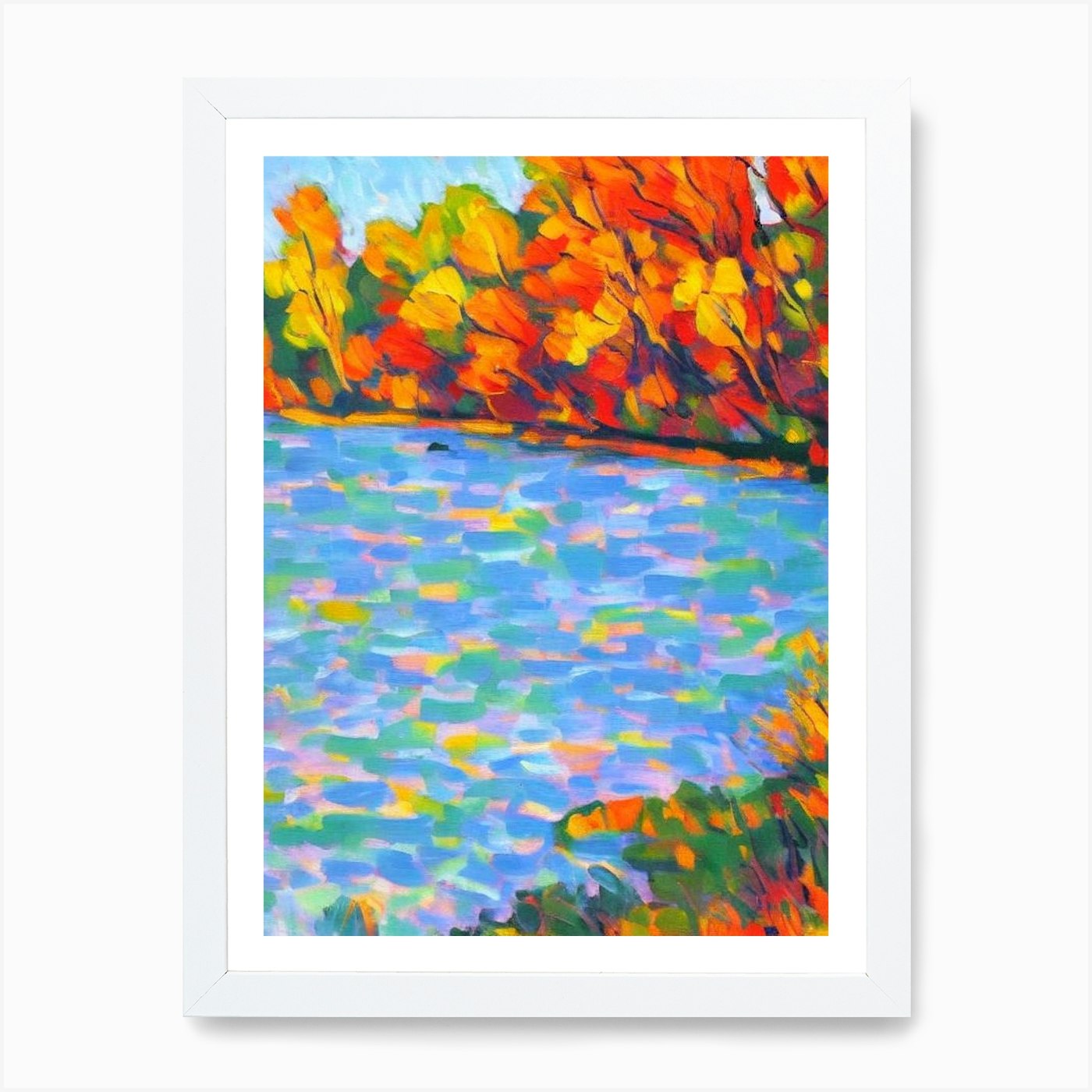 River Birch tree Abstract Block Col Framed Wall Art Poster Canvas Print Picture - Picture 3 of 4