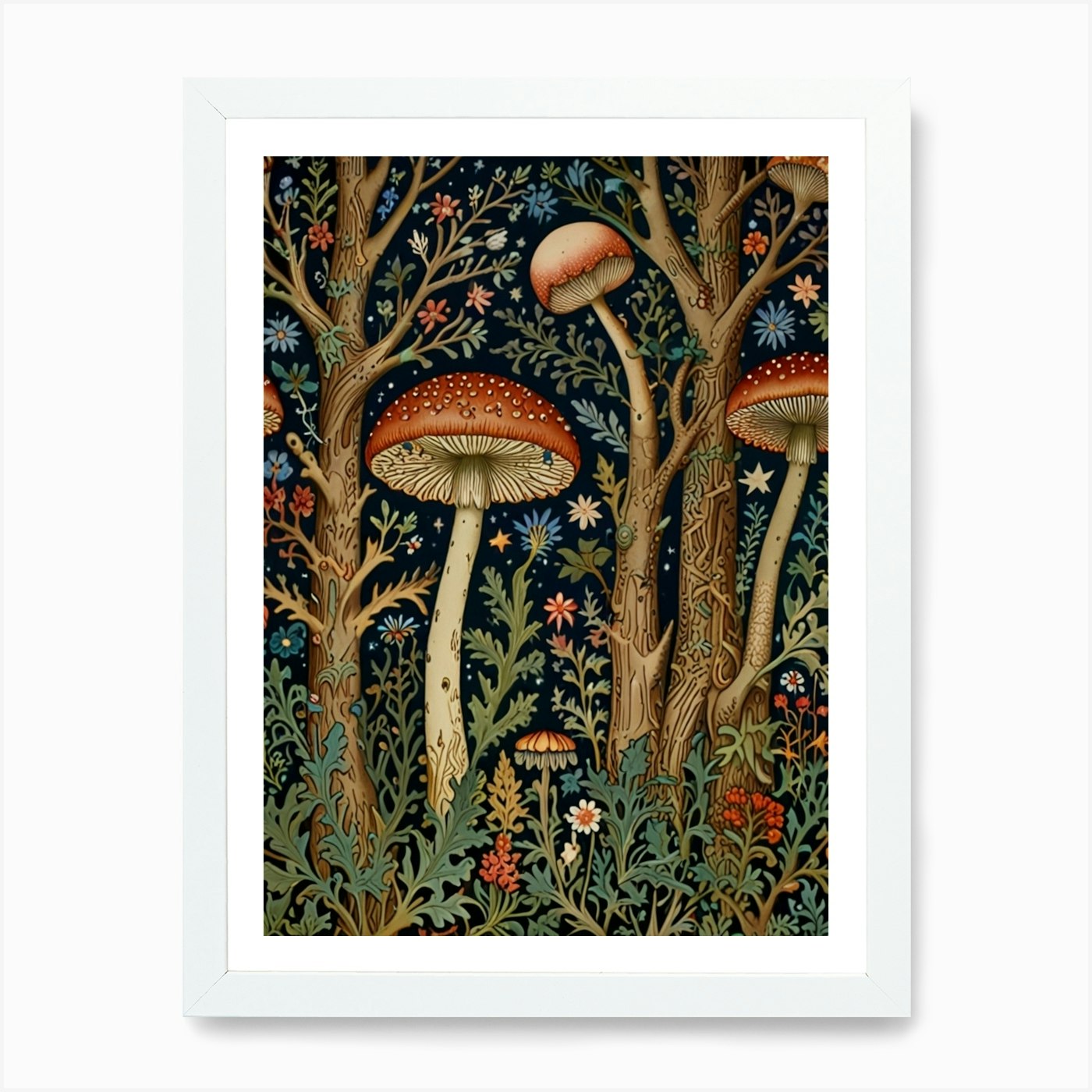 William Morris Mushrooms In The For Framed Wall Art Poster Canvas Print Picture