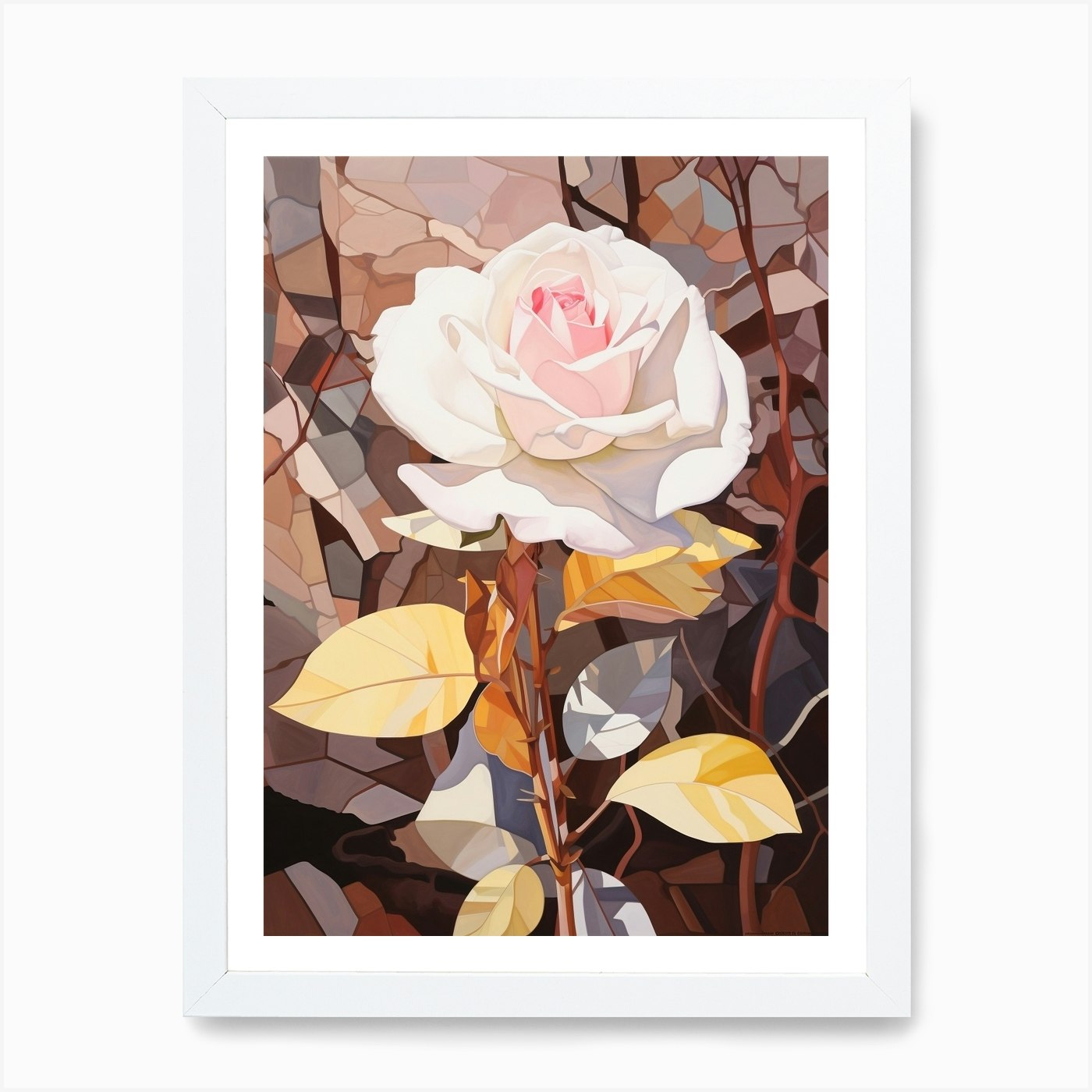 Rose 5 Flower Painting Art Print Framed Wall Art Poster Canvas Print Picture - Picture 3 of 4
