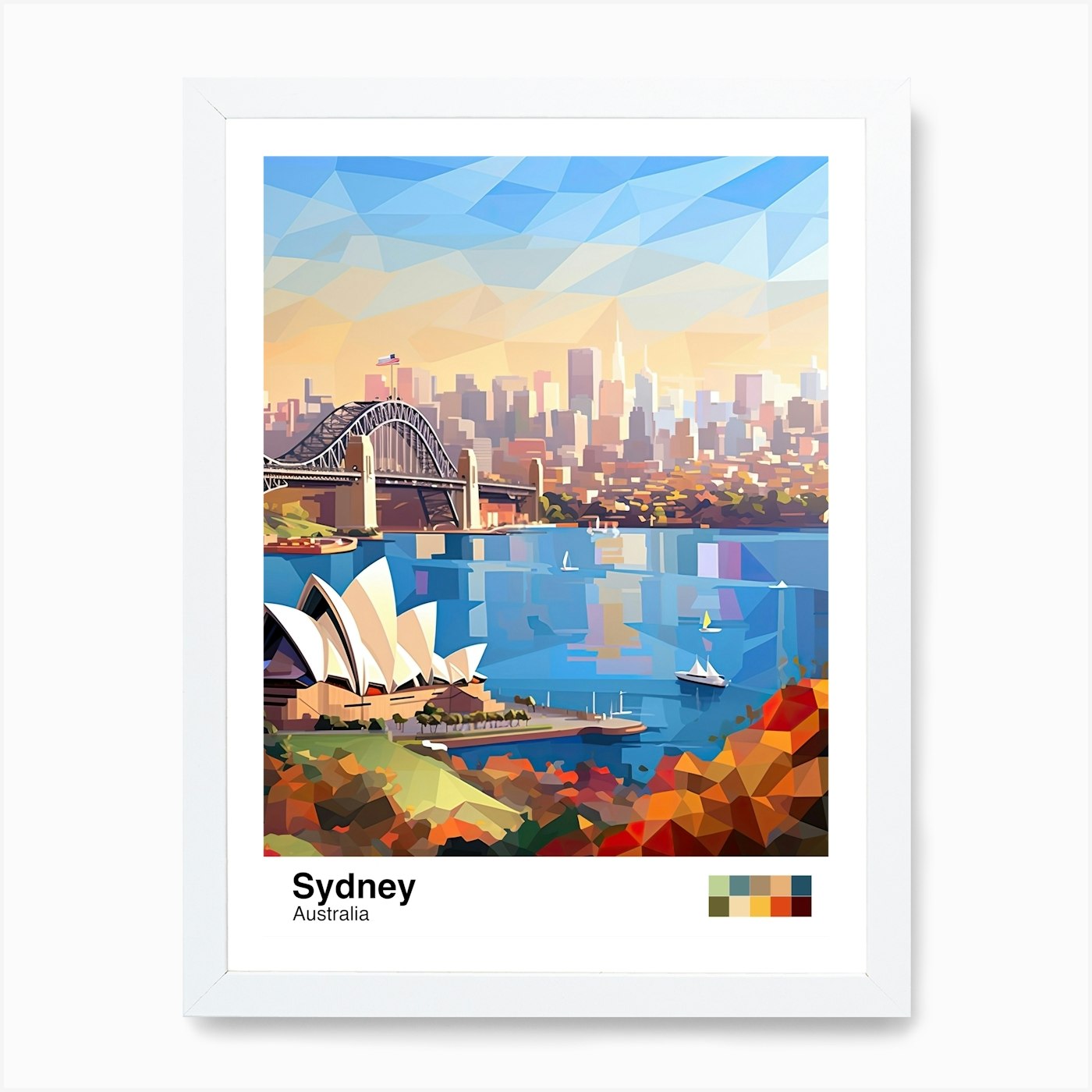 Sydney, Australia, Geometric Illustration 4 Poster Art Print by Geometric  Wonders Gallery - Fy
