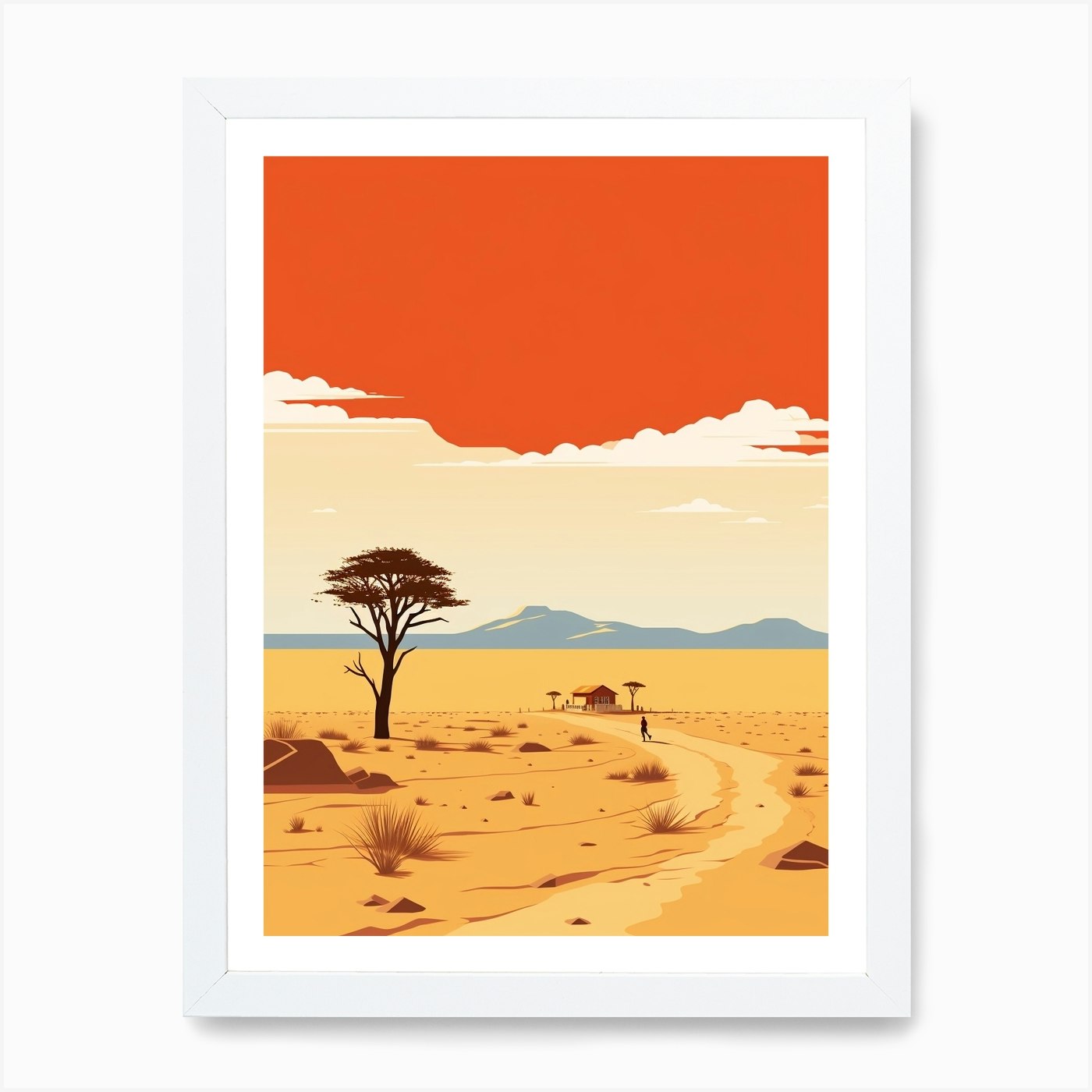 Namibia Ilustración de Viaje Arte Pri Enmarcado Arte de Pared Póster Lienzo Impresión Cuadro - Imagen 3 de 4