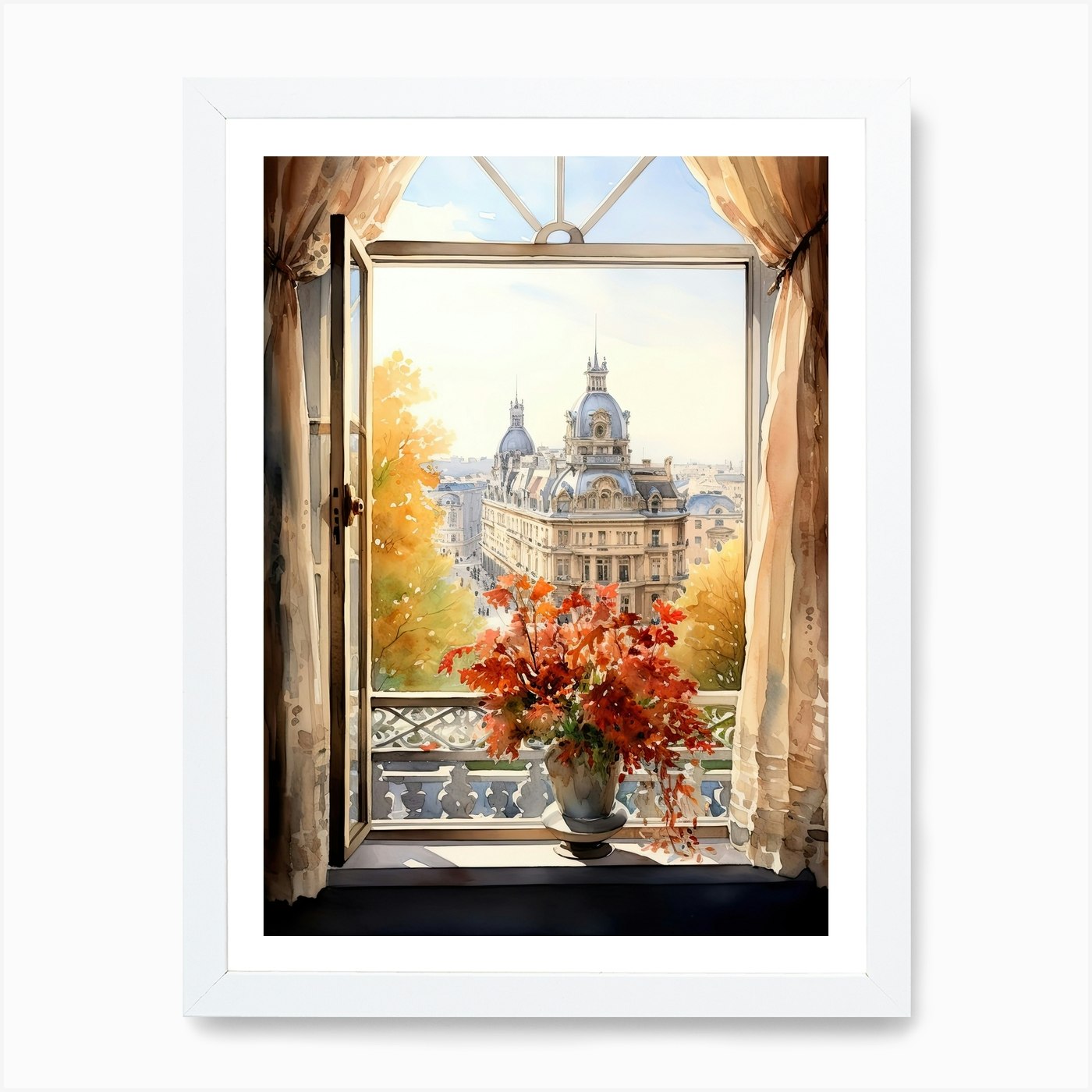 Fensterblick von Wien Österreich in Au gerahmtes Wandbild Poster Leinwanddruck Bild - Bild 3 von 4