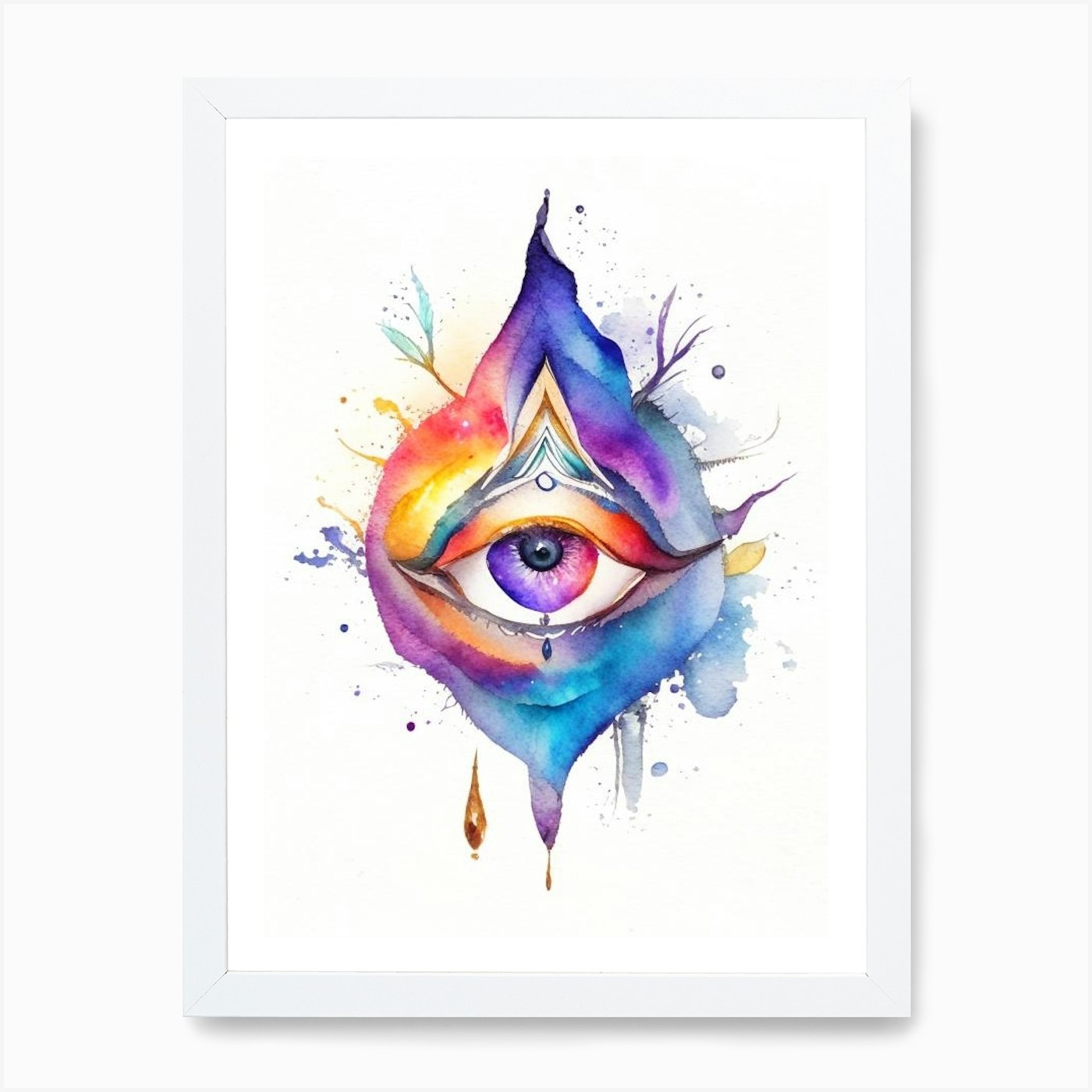Third Eye Chakra Watercolor Crystal Art Print - Coley Made