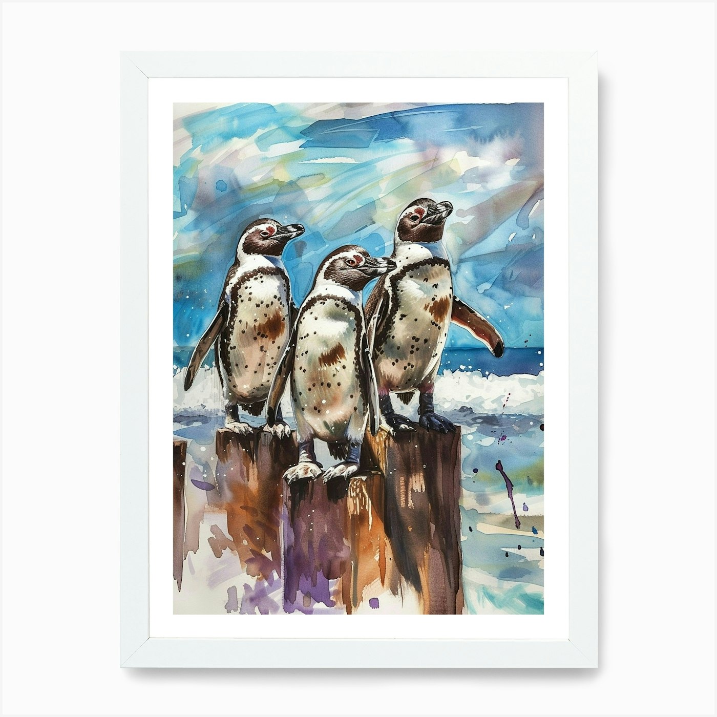 Humboldt Penguin Stewart Island Ulv Framed Wall Art Poster Canvas Print Picture - Picture 3 of 4