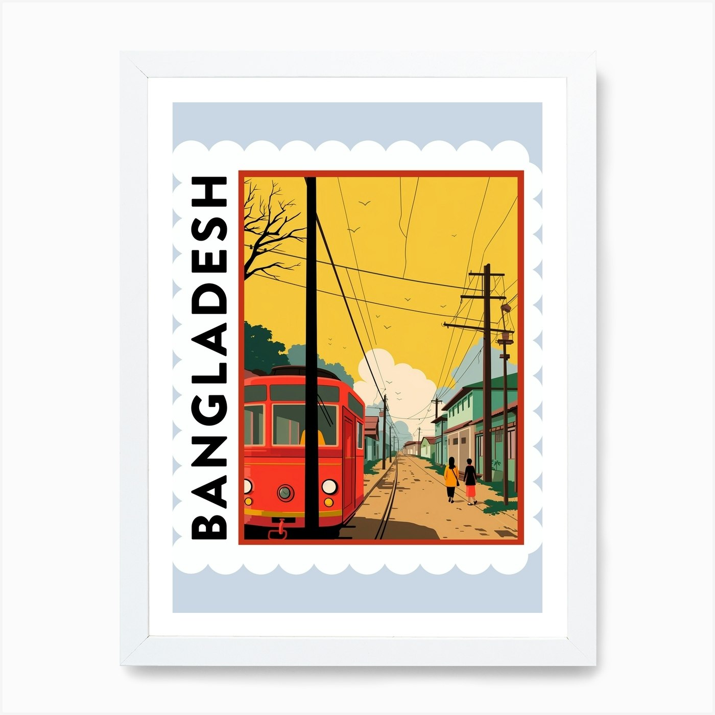 Bangladesh 1 Travel Stamp Poster Ar Framed Wall Art Poster Canvas Print Picture - Picture 3 of 4