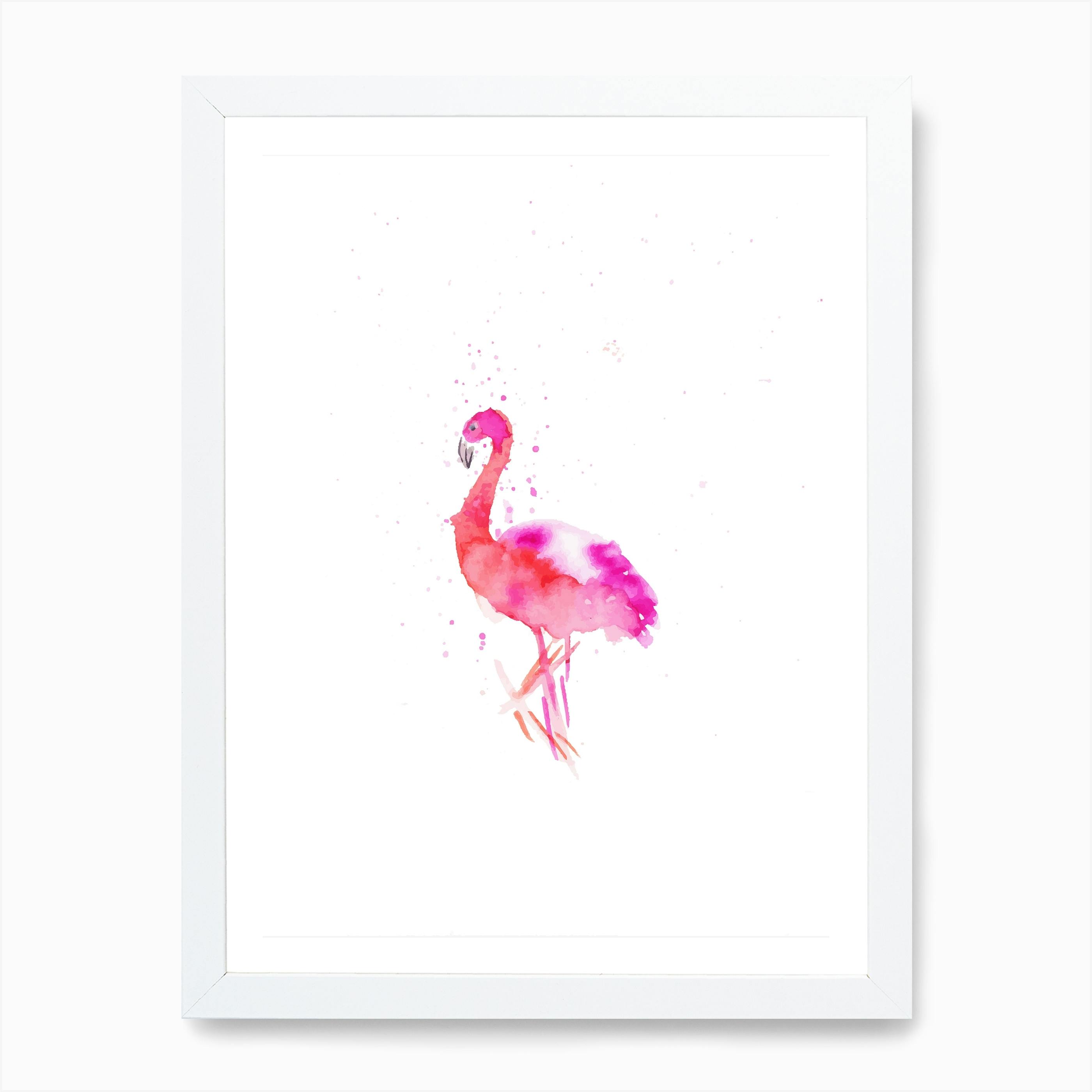Flamingos Dancing Watercolour Large Wall Art Print 18X24 In