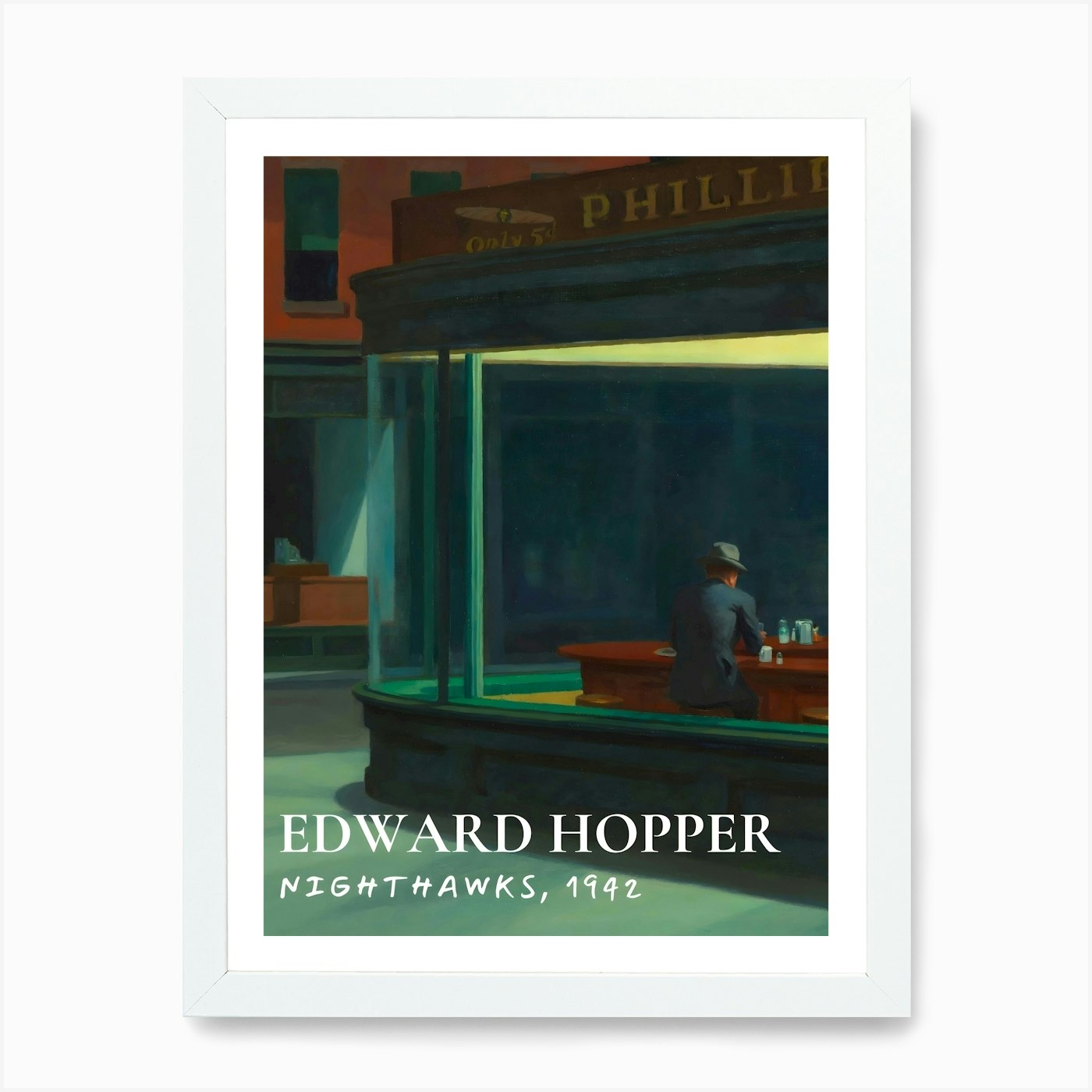 Edward Hopper Nighthawks, 1924 Art Framed Wall Art Poster Canvas Print Picture - Picture 3 of 4