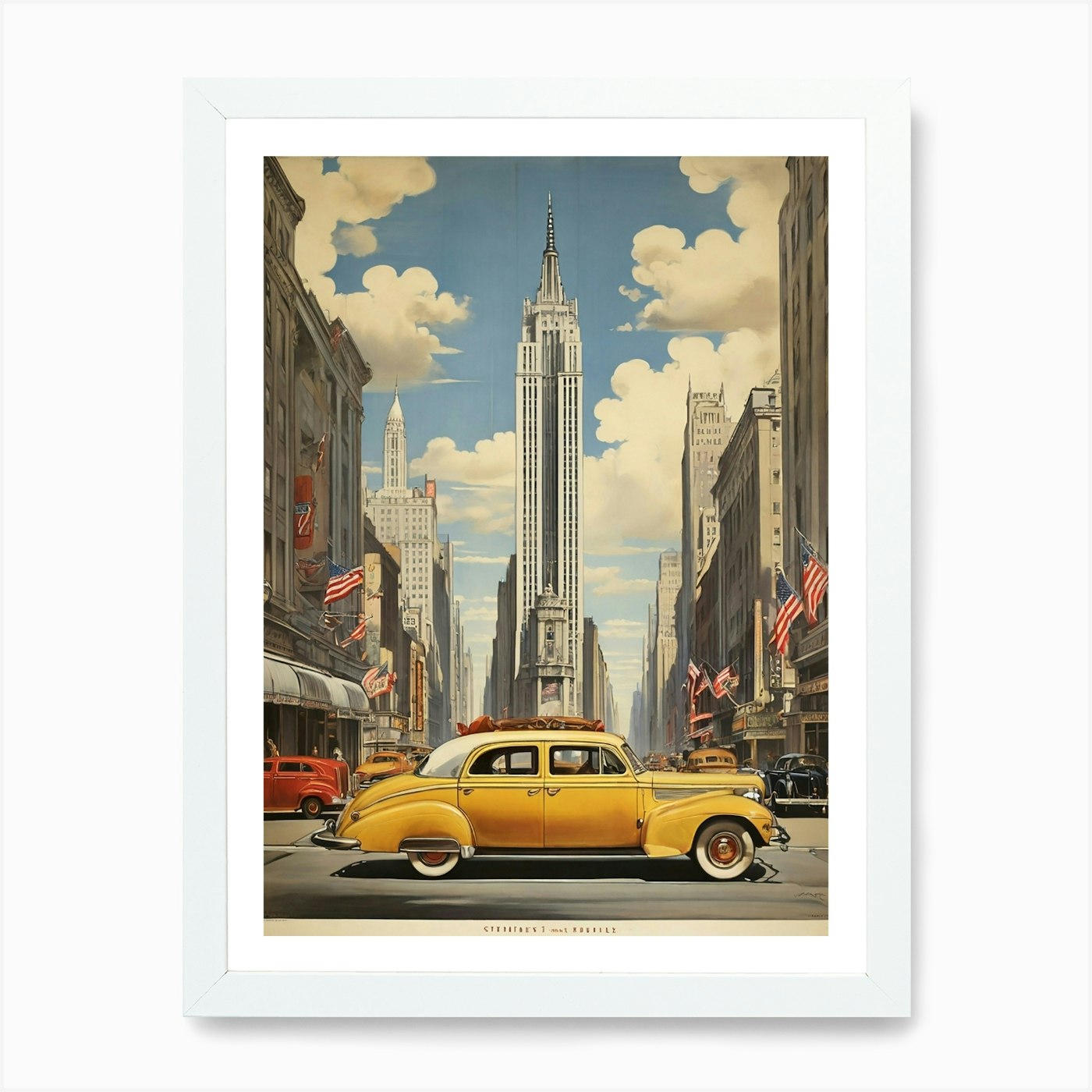 Póster de viaje vintage arte de Nueva York enmarcado arte de pared póster lienzo impresión imagen - Imagen 3 de 4