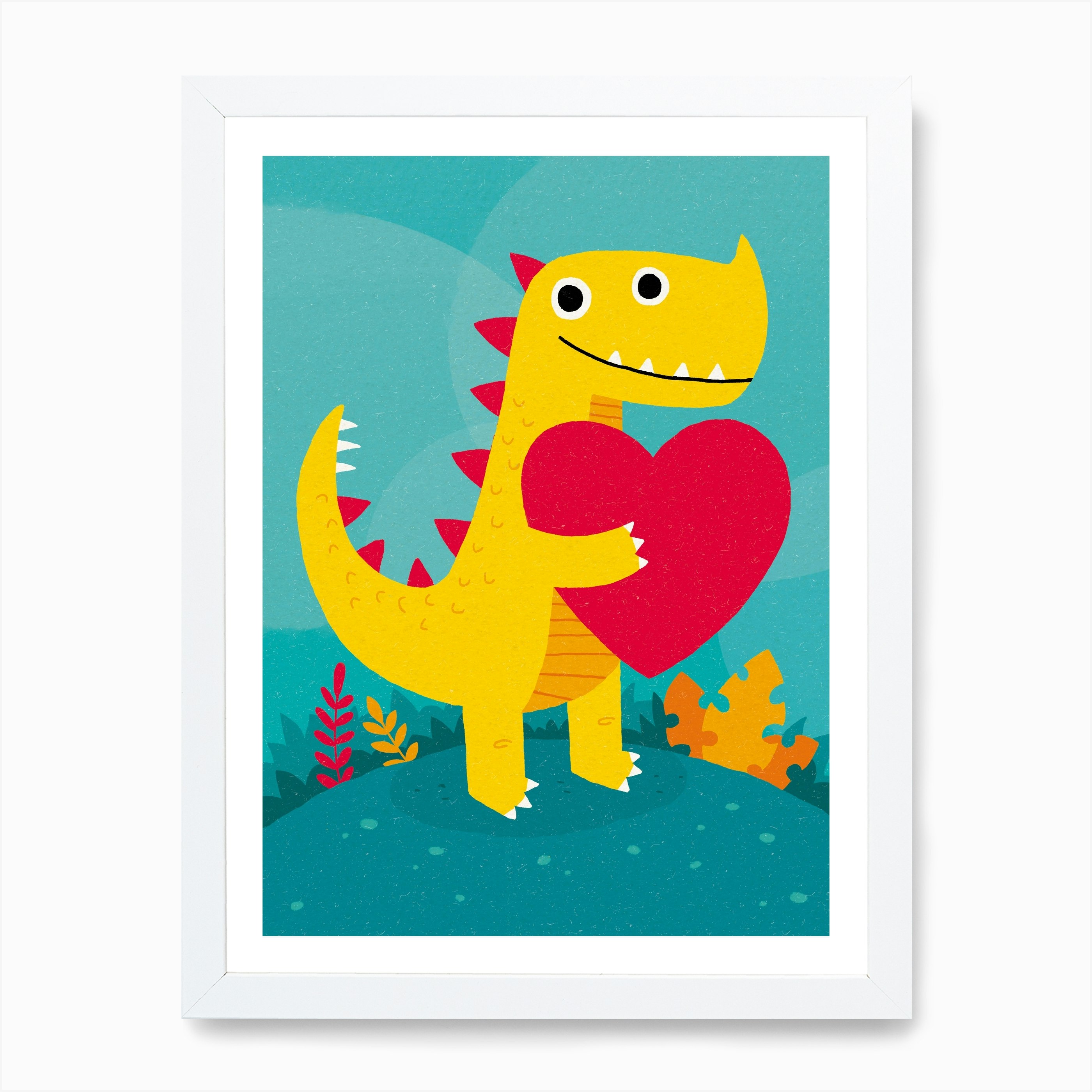 Dino Love Art Print | Free Shipping | Fy