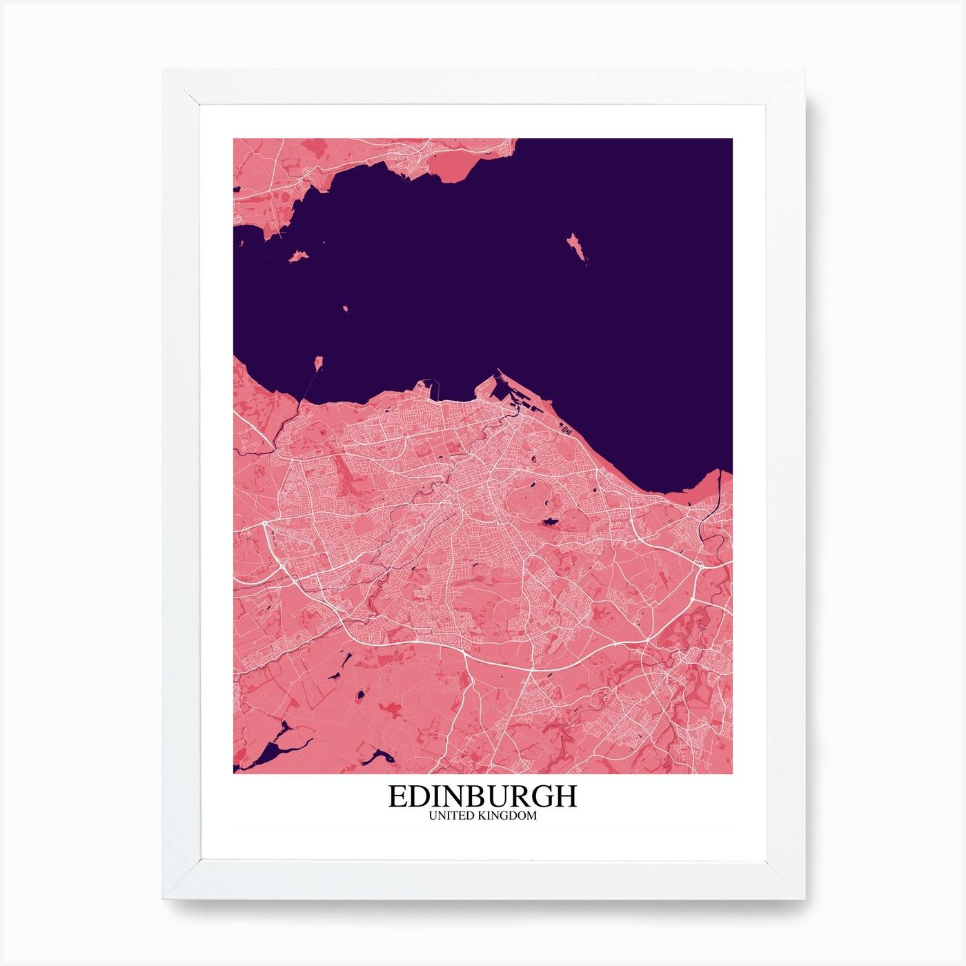 Scotland Map Mountains Large Canvas Wall Art Print