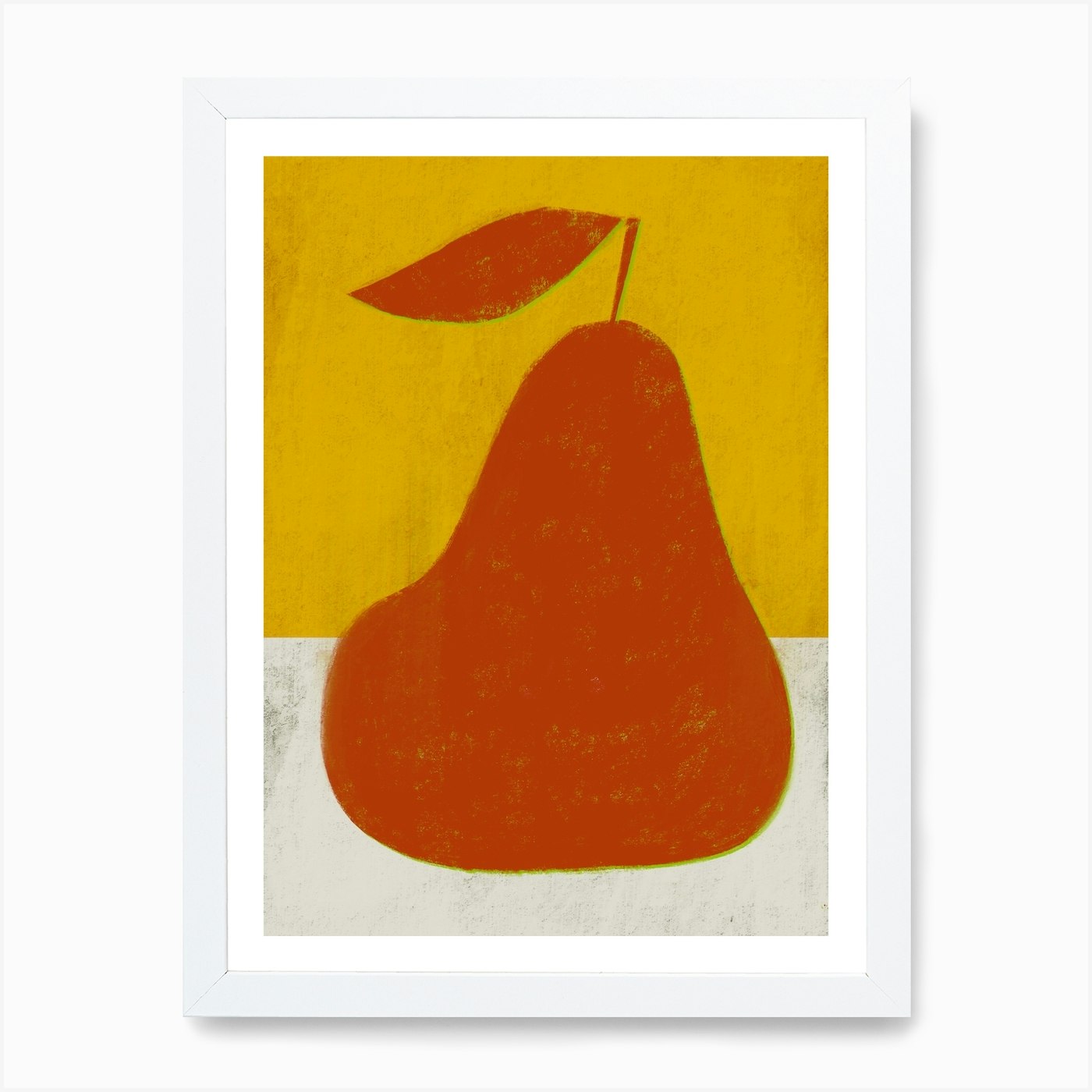 Póster arte de pared con marco de arco de cocina rojo fruta de pera en amarillo lienzo impresión cuadro - Imagen 3 de 4