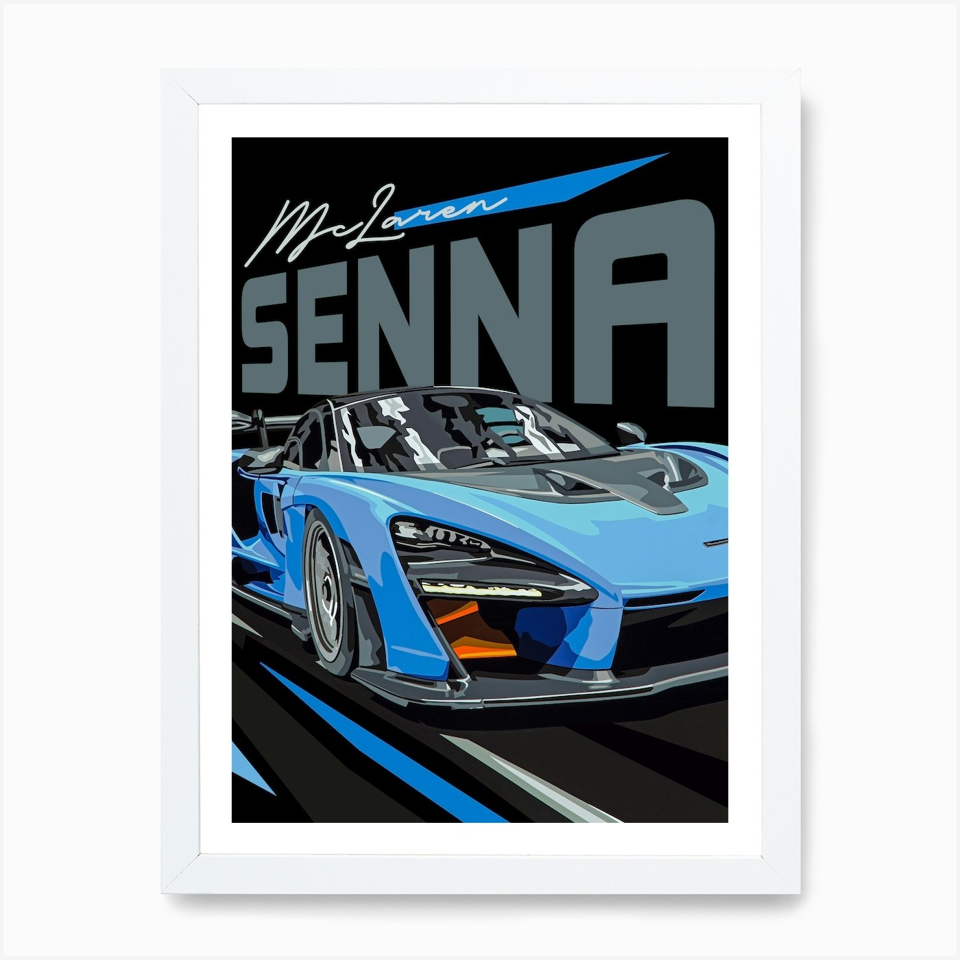 Mclaren Senna Art Print Framed Wall Art Poster Canvas Print Picture - Picture 3 of 4