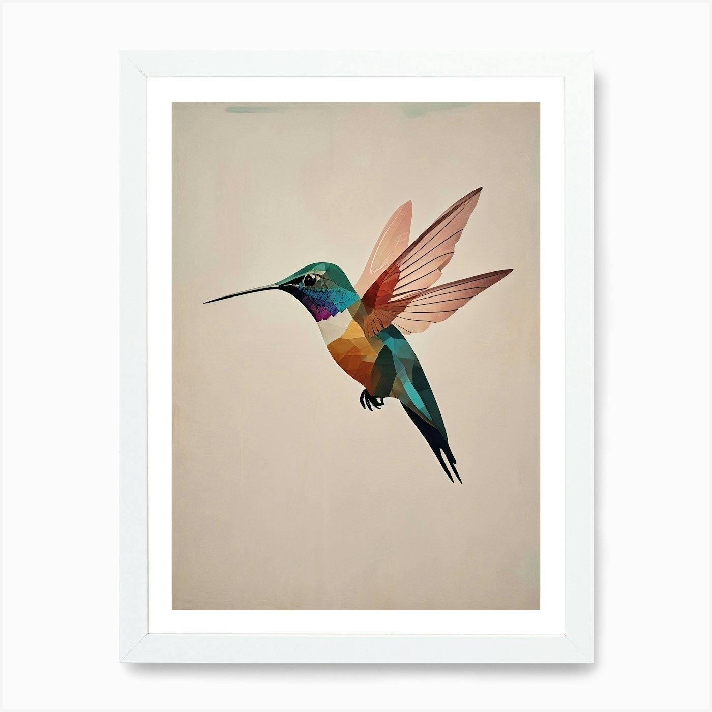 Hummingbird Art Print Framed Wall Art Poster Canvas Print Picture - Picture 3 of 4