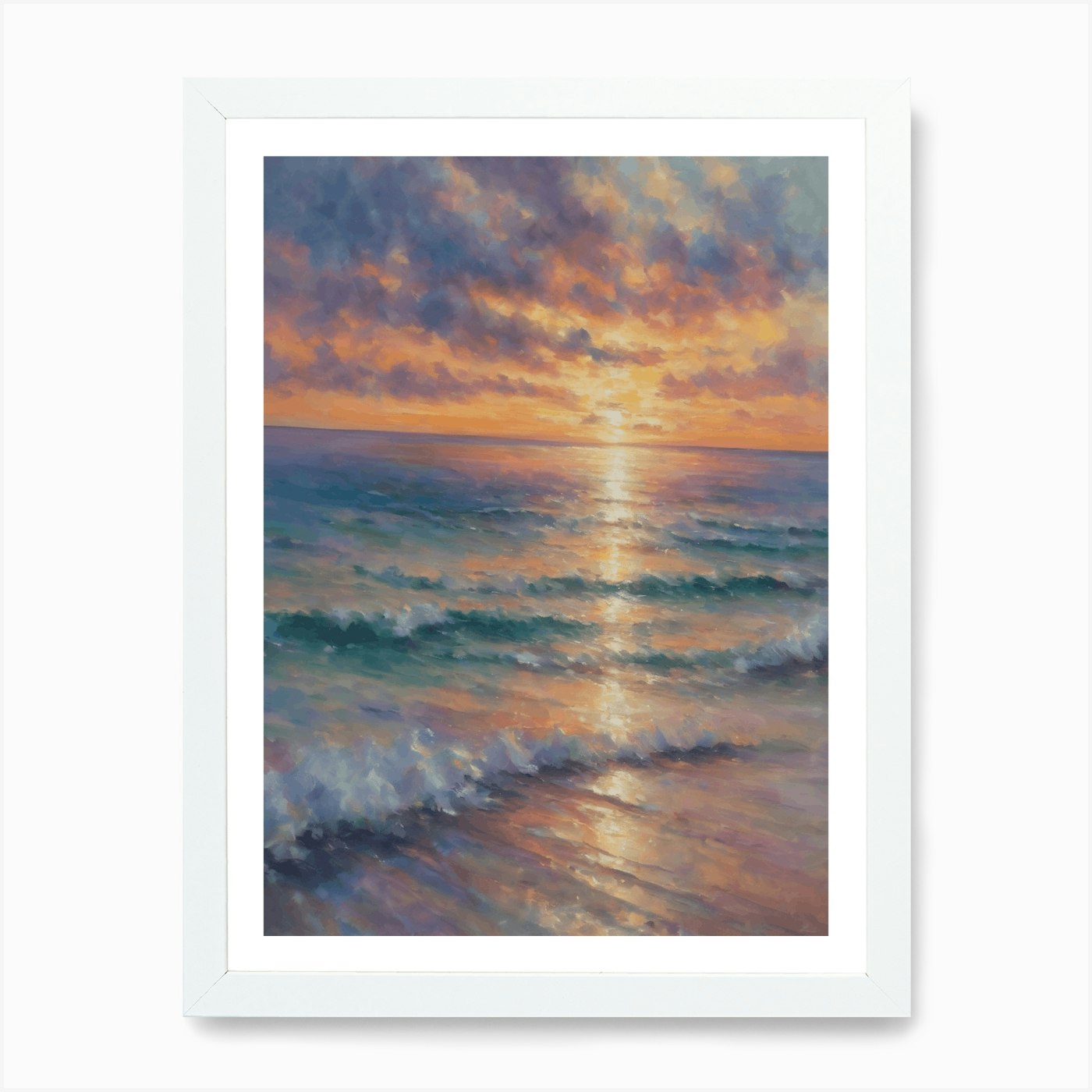 Pastel Sunrise Over Key West Florid Framed Wall Art Poster Canvas Print Picture - Picture 3 of 4