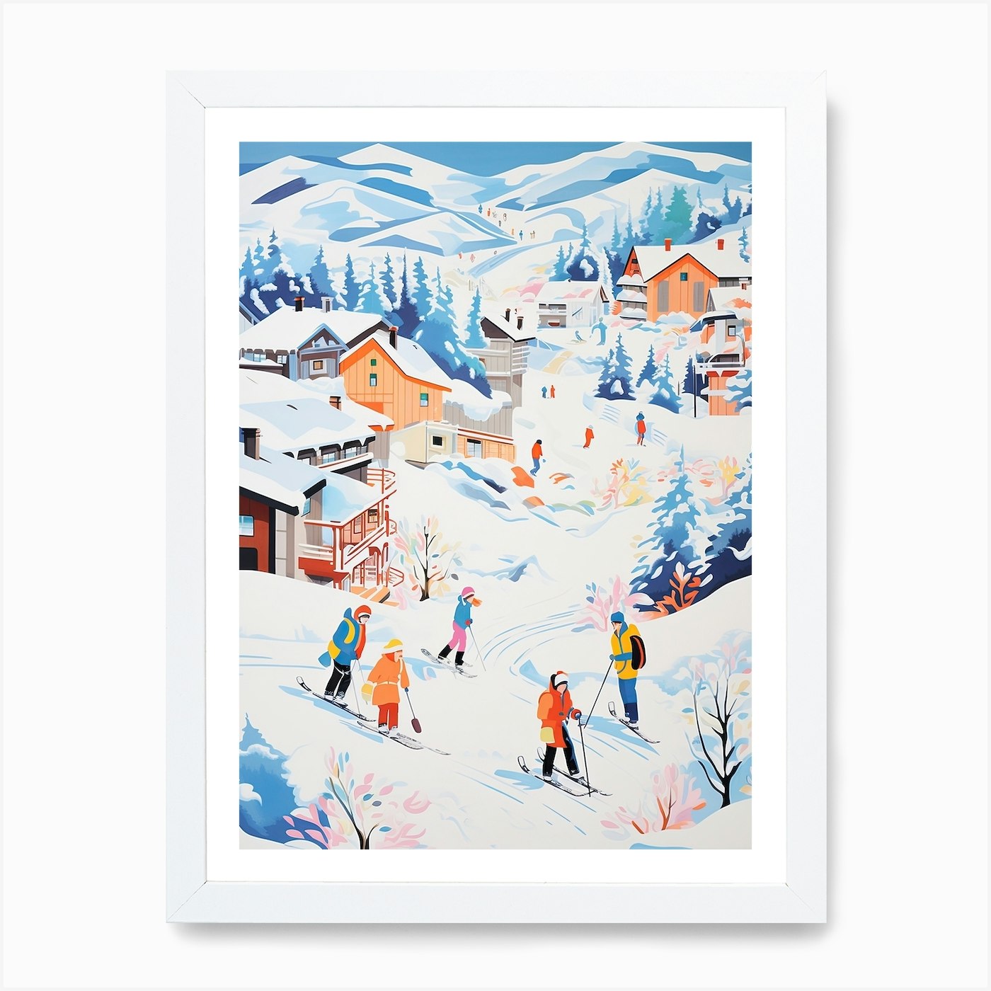 Póster arte de pared enmarcado Vail Mountain Resort Colorado Estados Unidos lienzo impresión imagen - Imagen 3 de 4