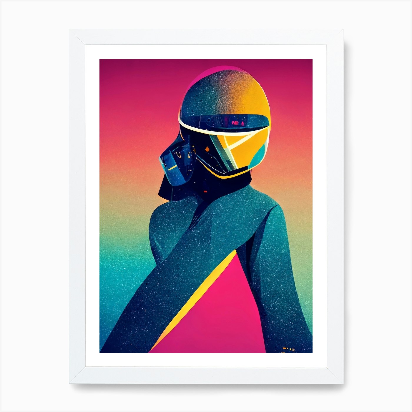 Retro Daft Punk Cyber Art Print by Fusion Designs - Fy