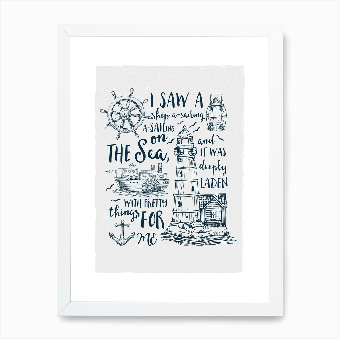 Ship A Sailing Art Print Free Shipping Fy