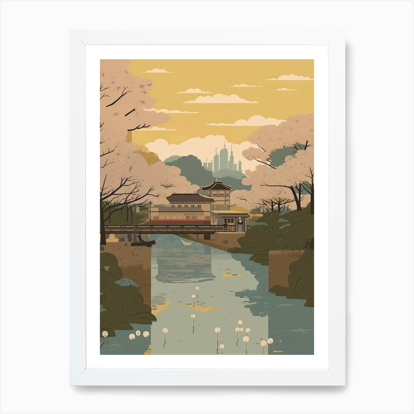 Nagoya Travel Illustration 1 Art Pr Framed Wall Art Poster Canvas Print Picture - Picture 3 of 4