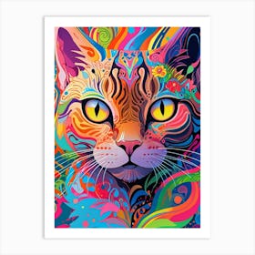 Psychedelic Cat 13 Poster