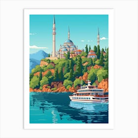 Bosphorus Cruise Prince Islands Pixel Art 6 Art Print